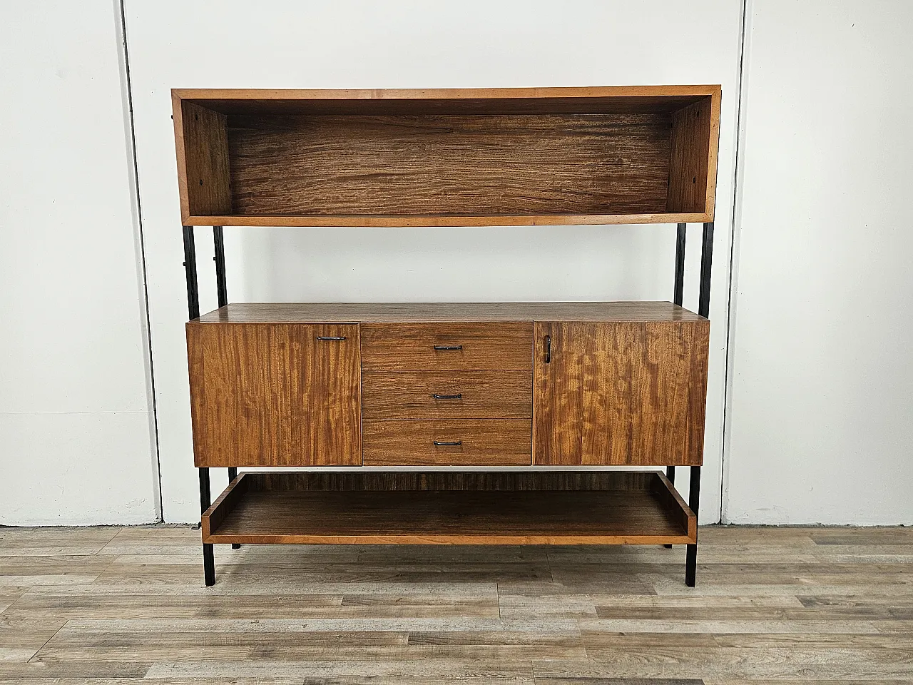 Teak sideboard with iron structure, 1960 1