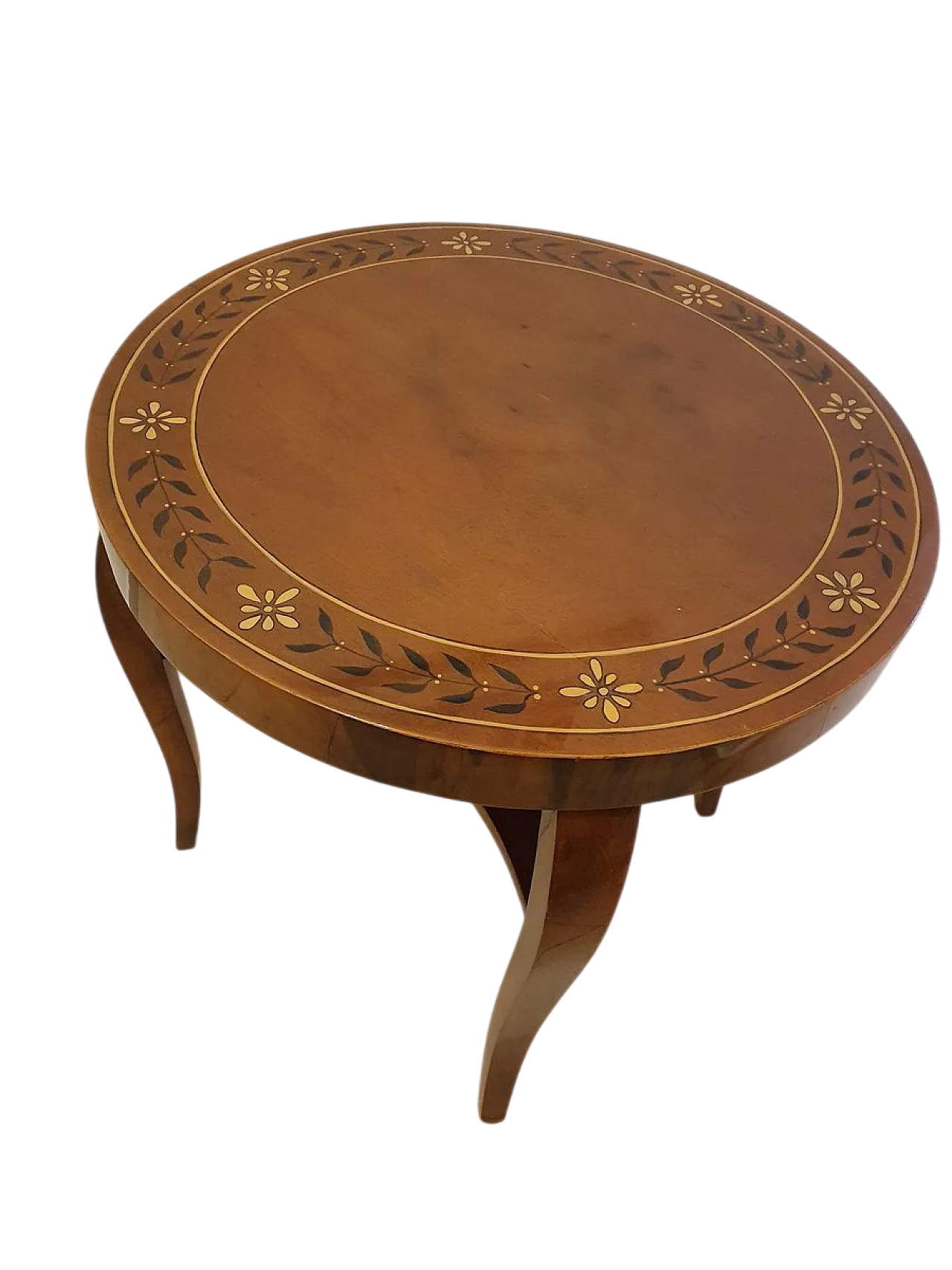 Tavolino rotondo Art Déco dipinto a mano, anni '30 7