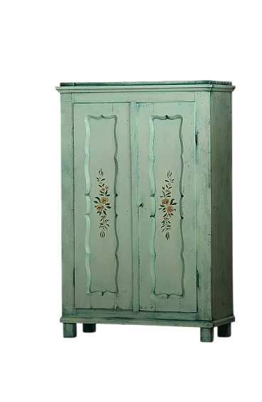 Armadio verde dipinto a mano, primo '900