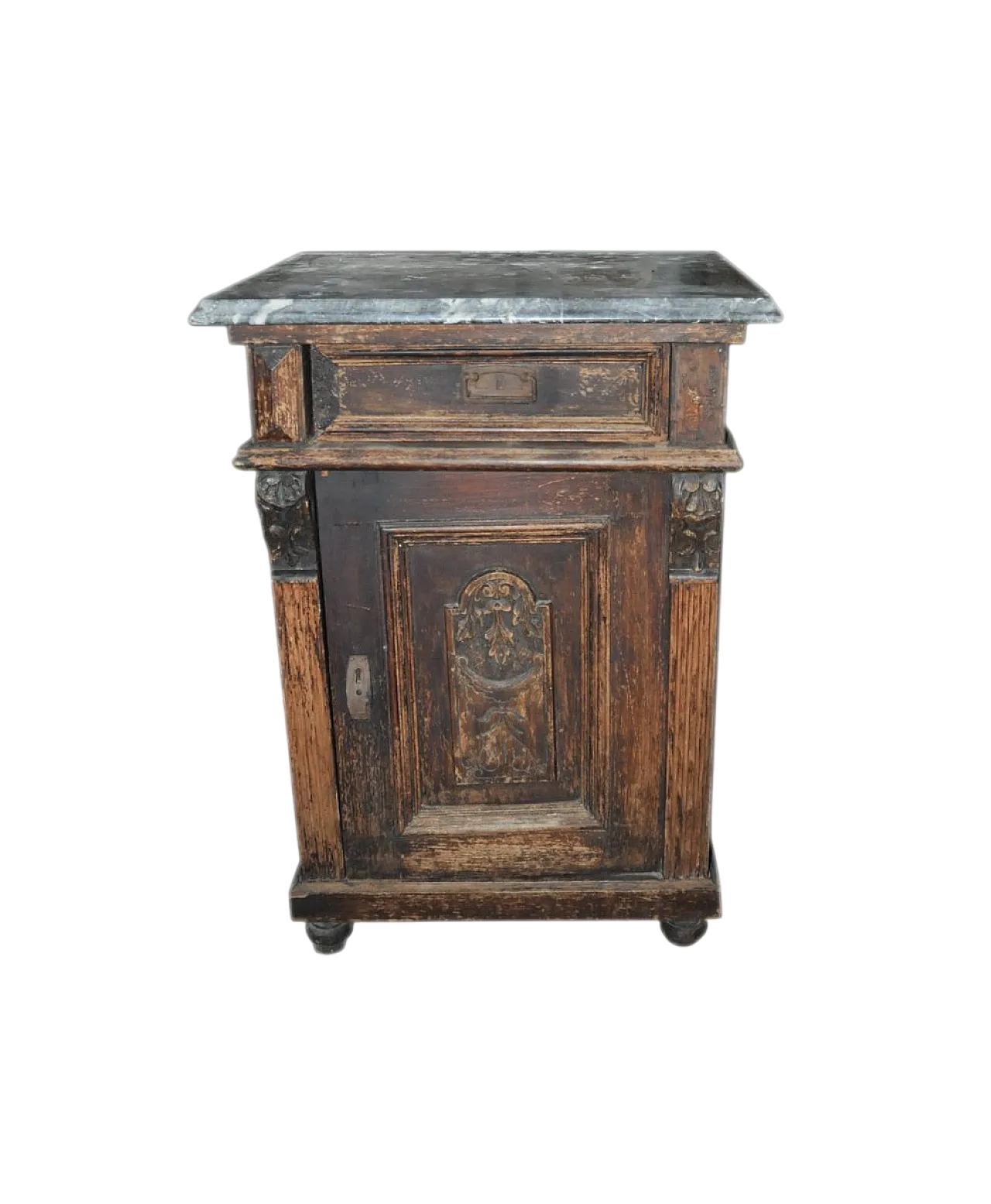 Comodino con piano in marmo, fine '800 8