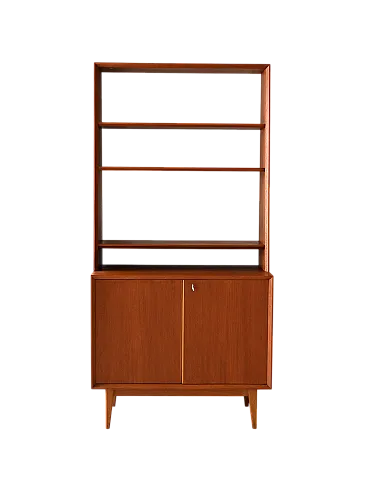 Scandinavian library in teak with container compartment, 1960s