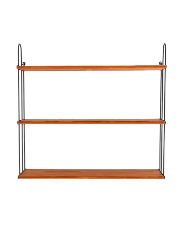 Scandinavian Hylla wall shelf in oak and iron, 1960s