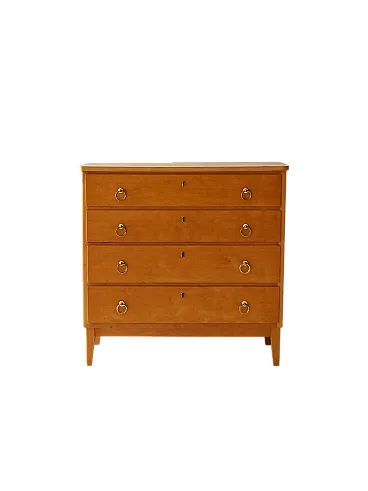 Scandinavian birch root chest of drawers, 1950s