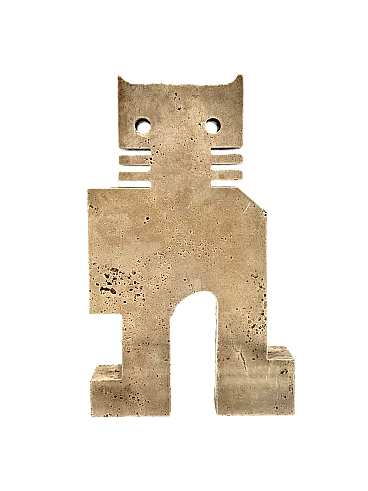 Brutalist cat sculpture by Enzo Mari for F.lli Mannelli, 1970s