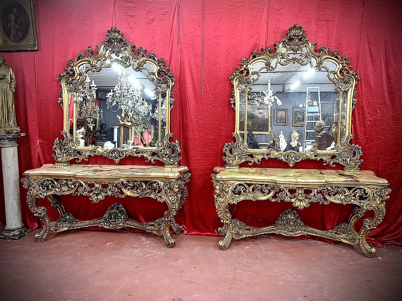 Coppia consolle oro, '900 1