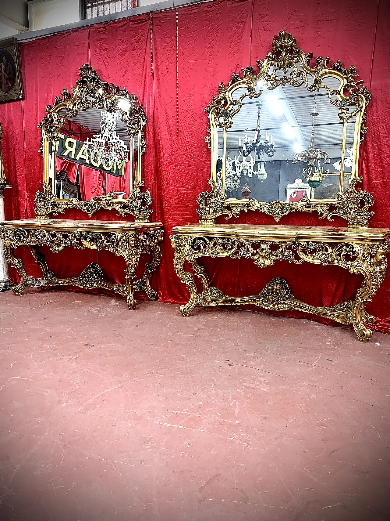 Coppia consolle oro, '900 2