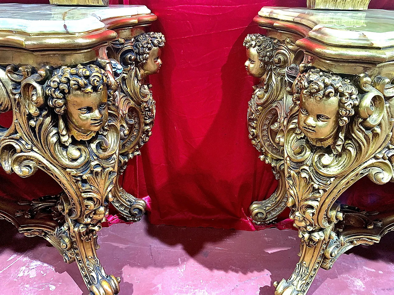 Coppia consolle oro, '900 4