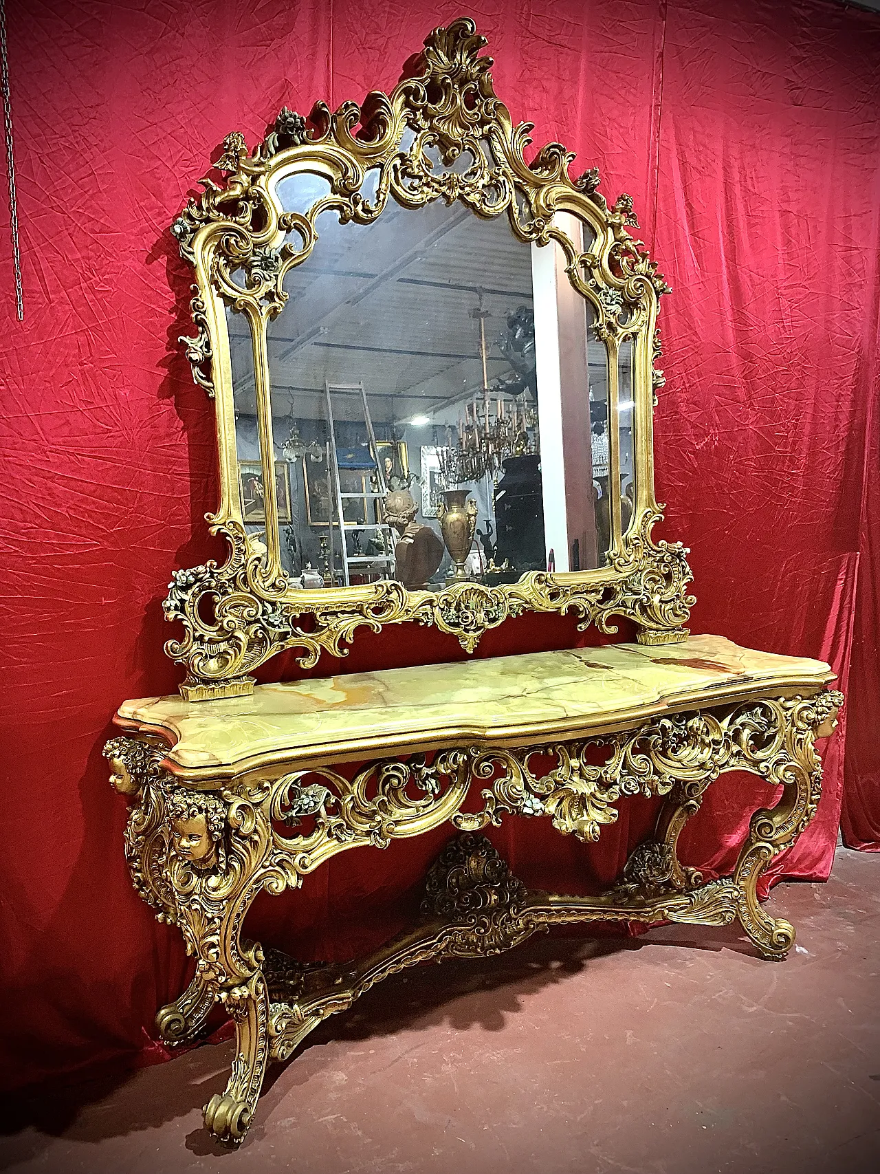 Coppia consolle oro, '900 9