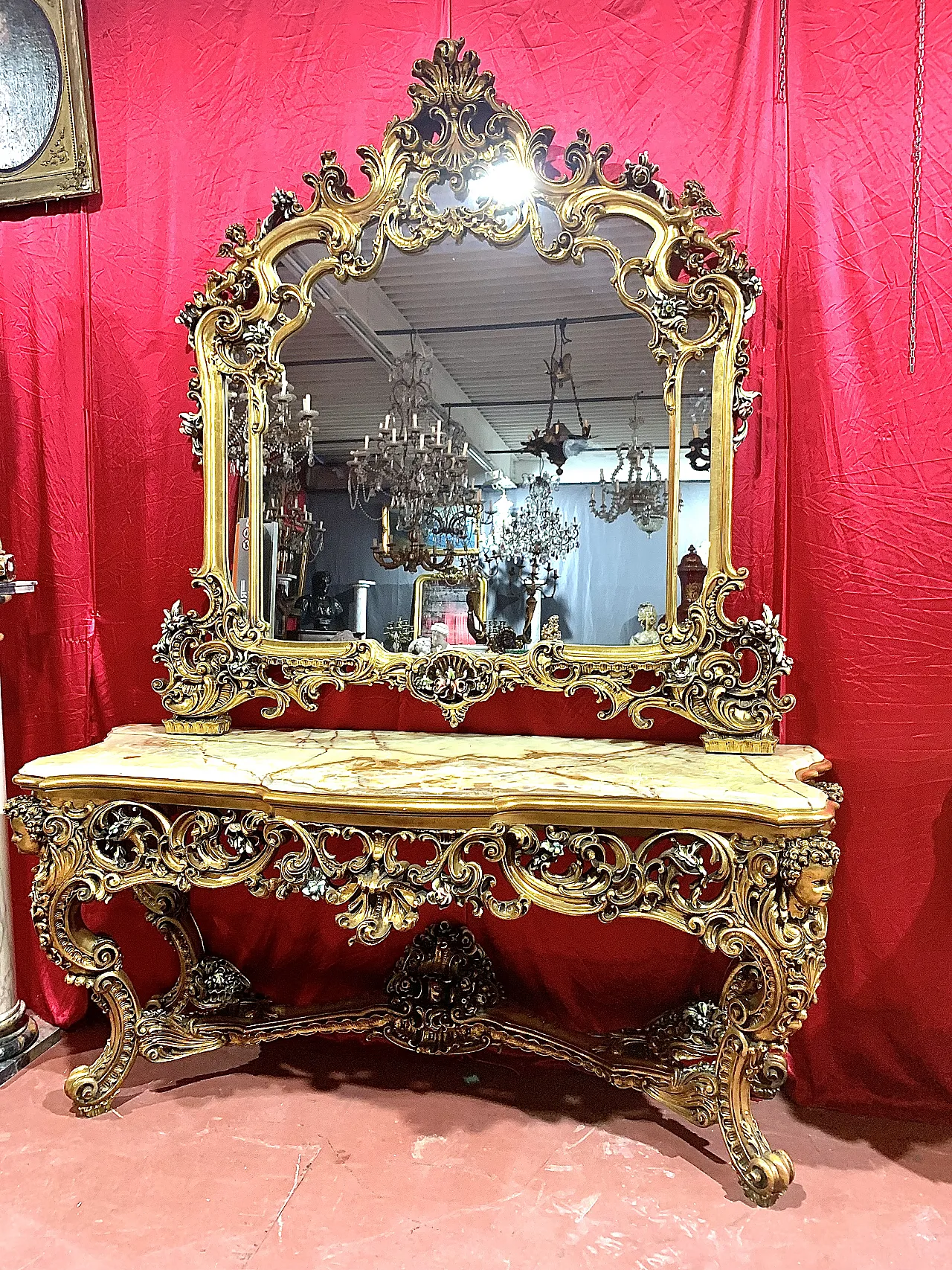 Coppia consolle oro, '900 10