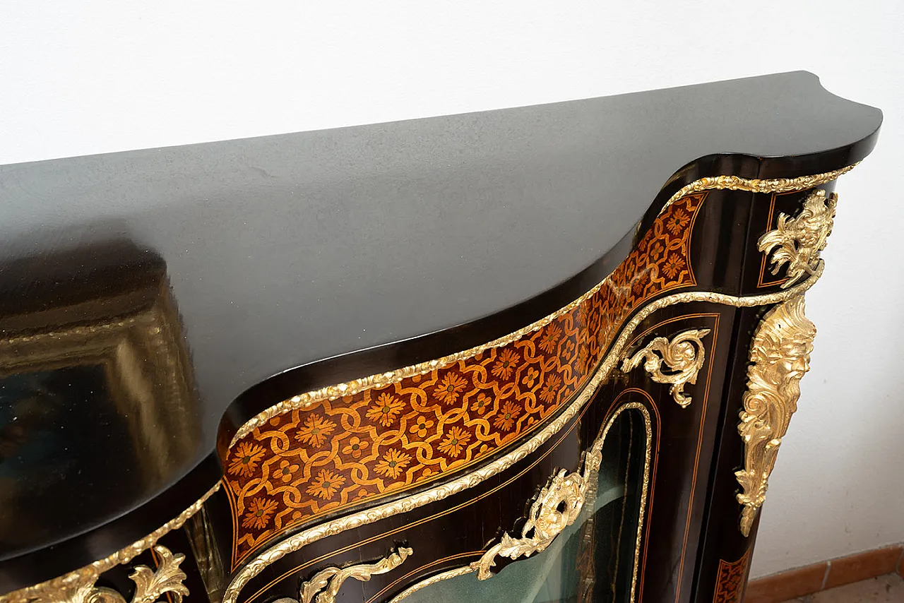 Sideboard Napoleon III in precious exotic woods, 19th century 6