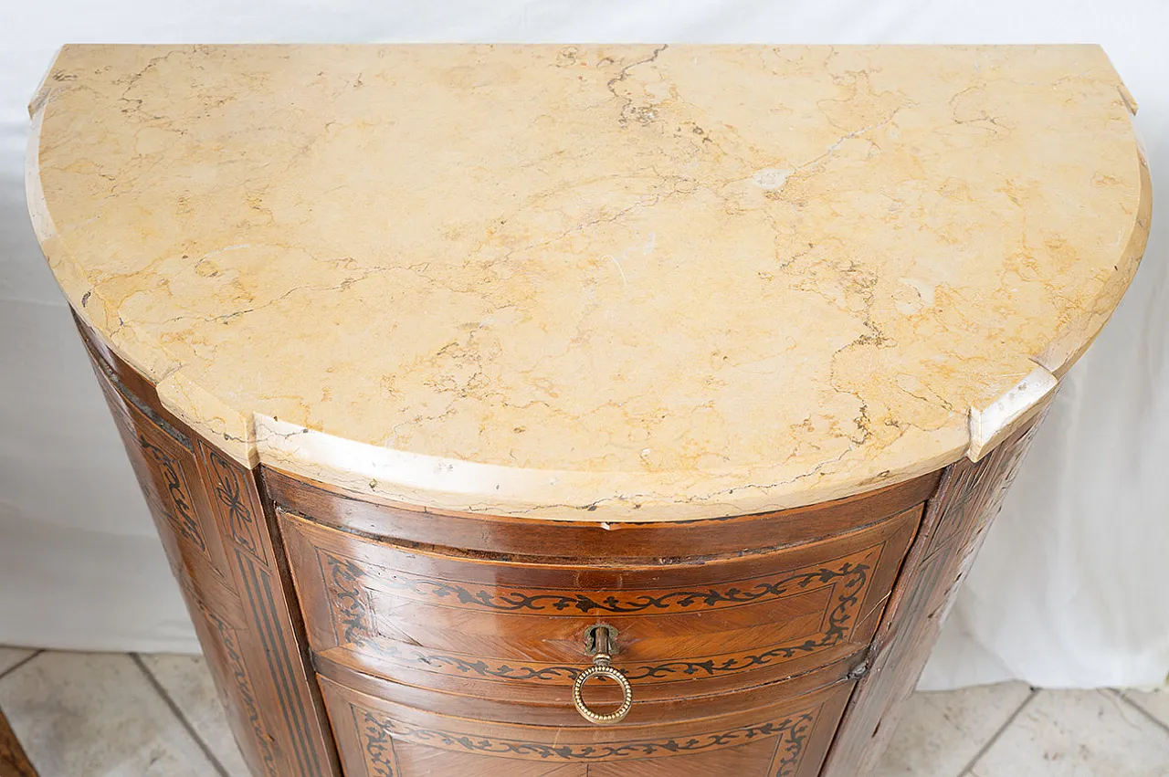 Pair of sideboards Louis XVI Neapolitan in Demi Lune, 18th century 5