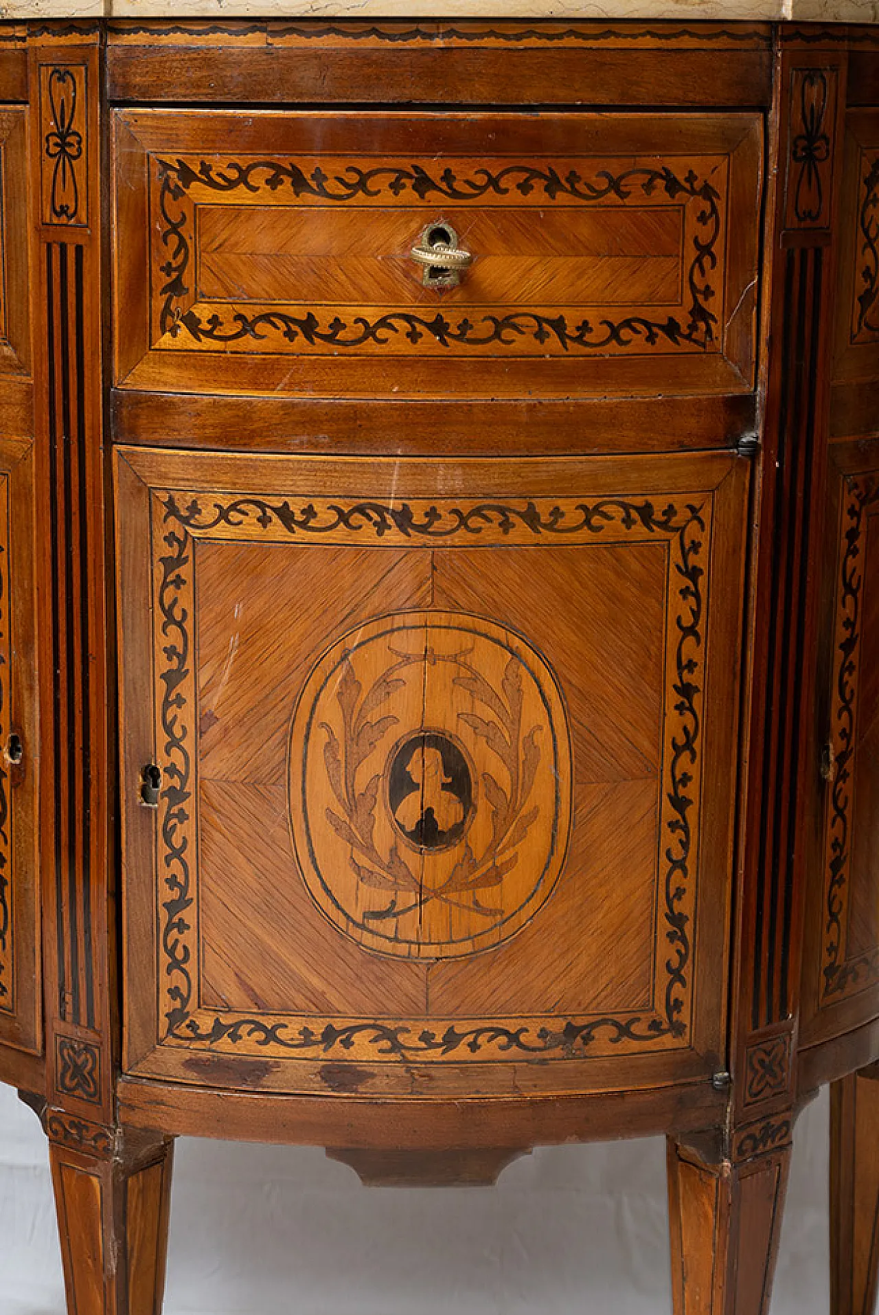 Pair of sideboards Louis XVI Neapolitan in Demi Lune, 18th century 6