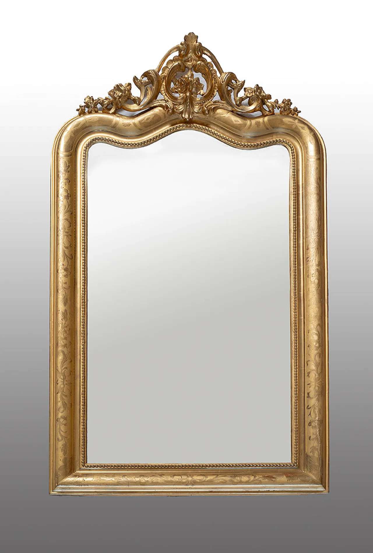 Mirror Napoleon III French in golden and carved wood, 19th century 1