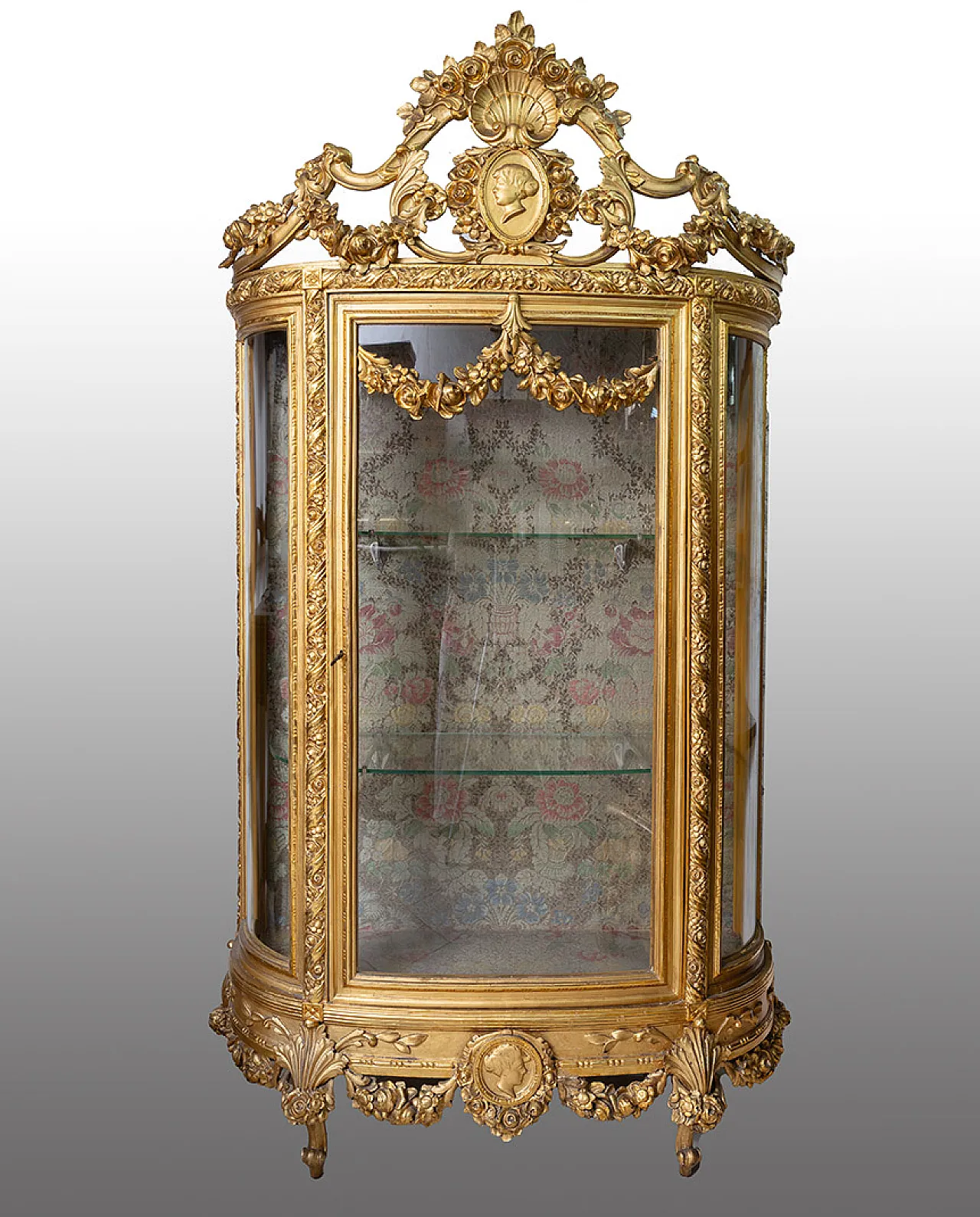 Showcase Napoleon III in golden and carved wood, 19th century 1