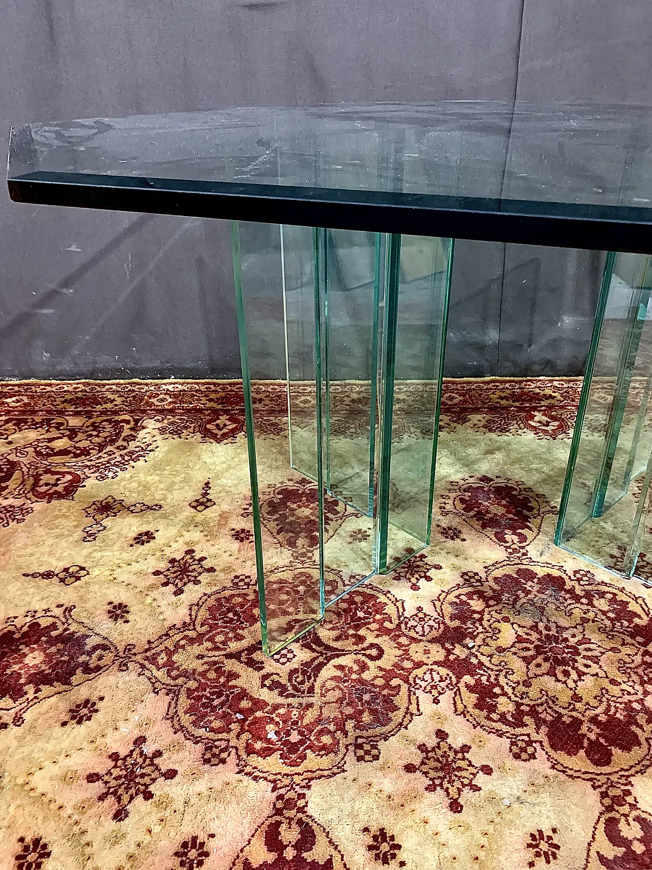 Octogonal glass table, 70s 5