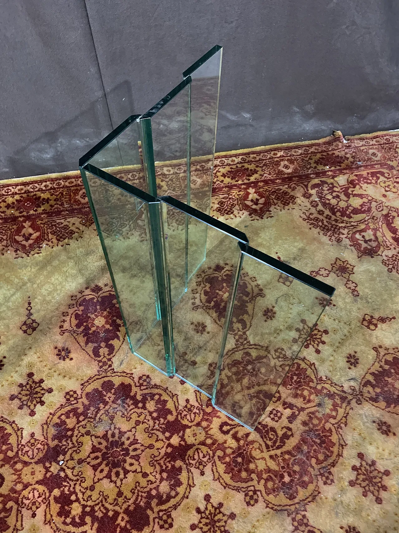 Octogonal glass table, 70s 8