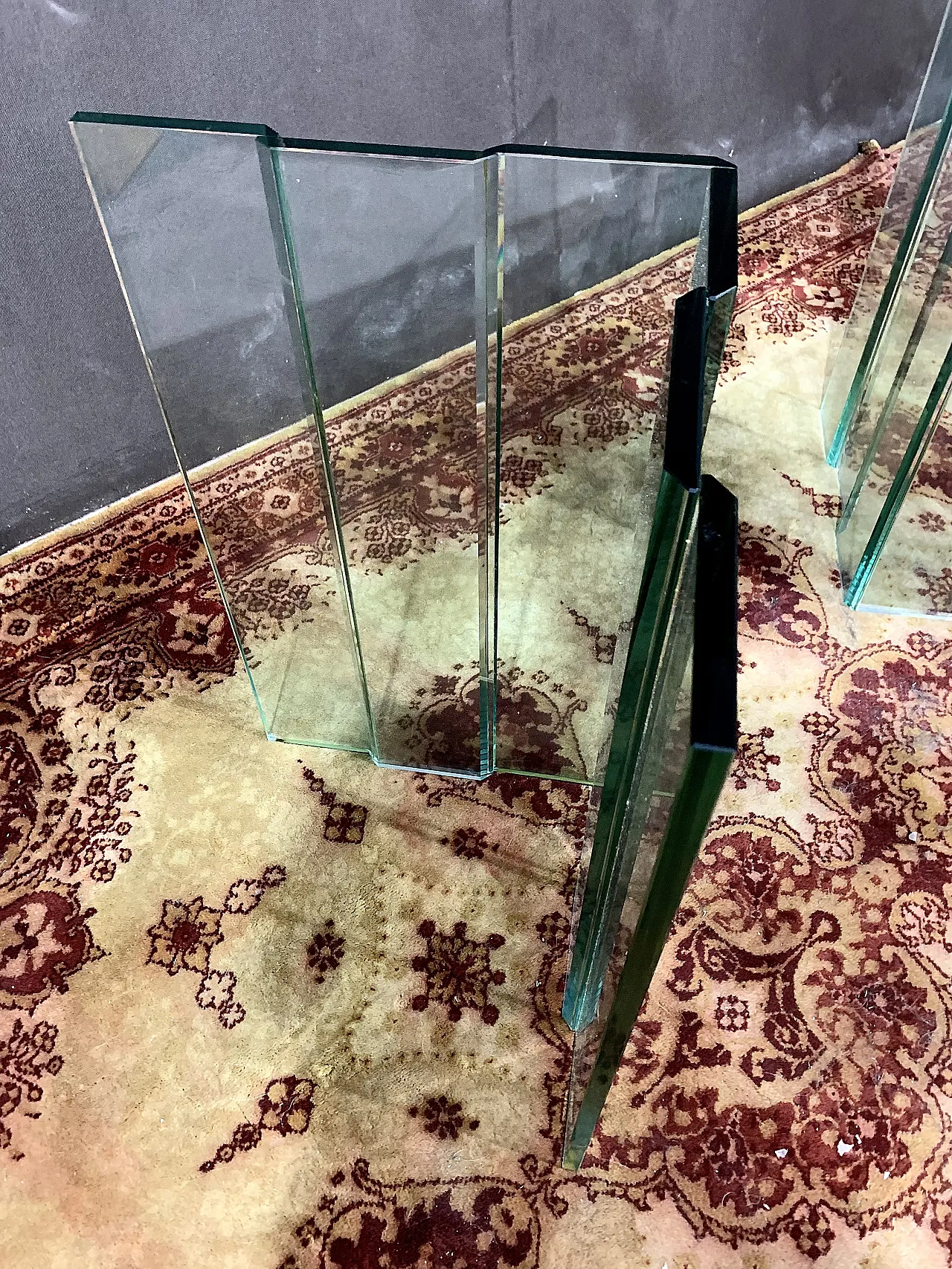 Octogonal glass table, 70s 9