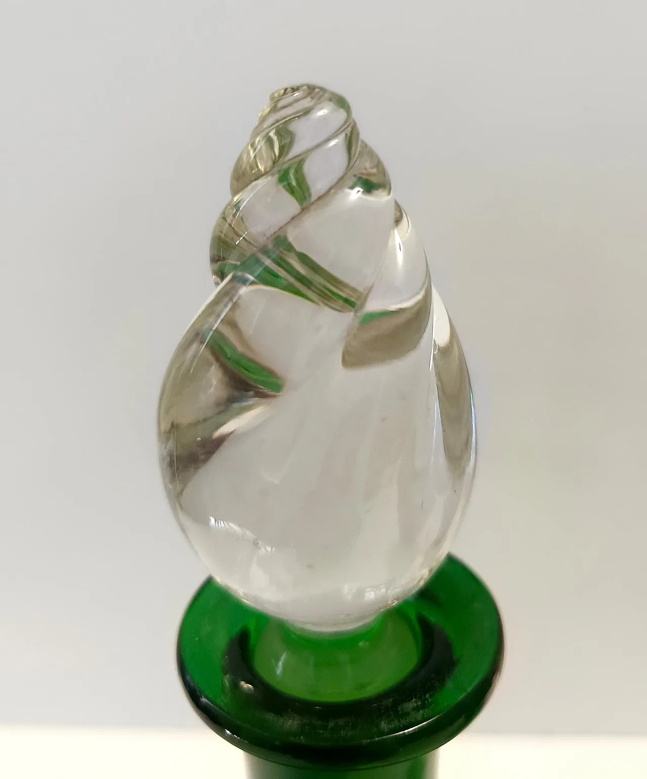 Pair of Green Hand-Blown Glass Wine and Water Pitchers, Empoli, 50s 9