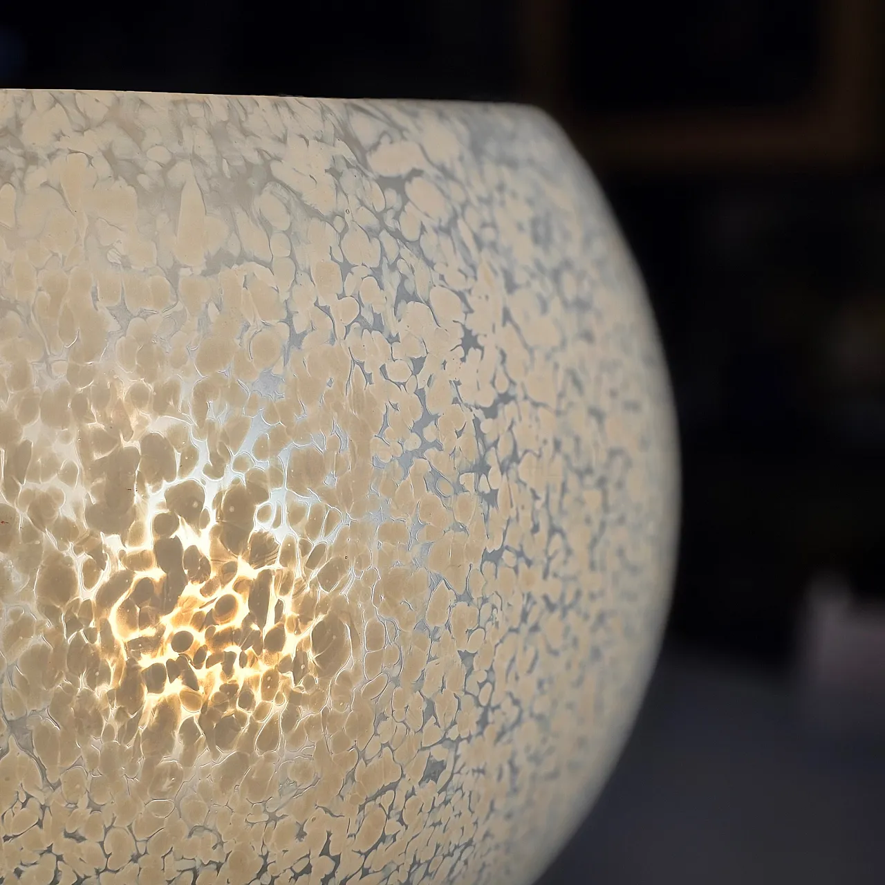 Space Age table lamp in Murano glass and brushed metal, 70s 2