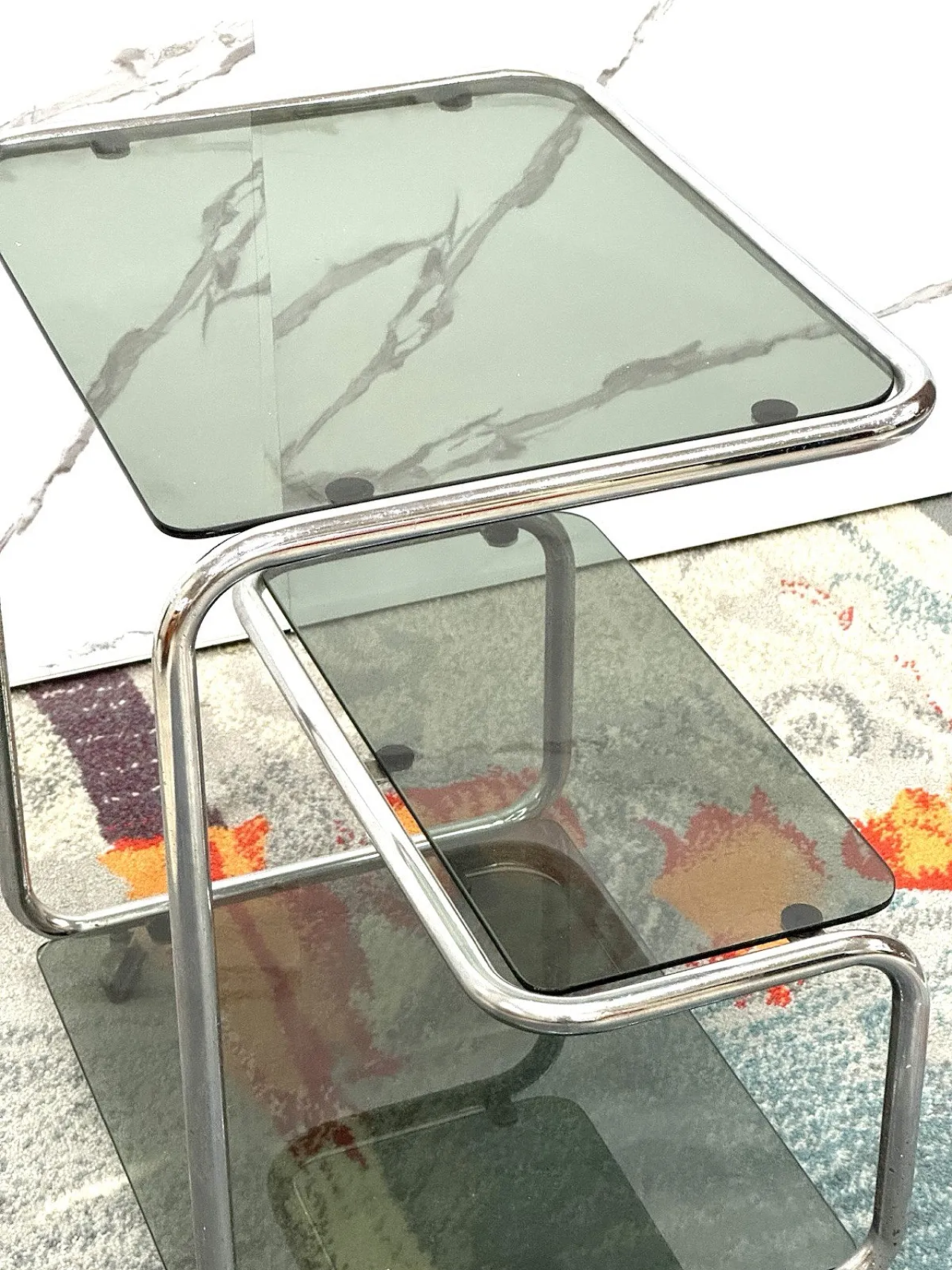 Three-shelf steel food cart, 1970s 7