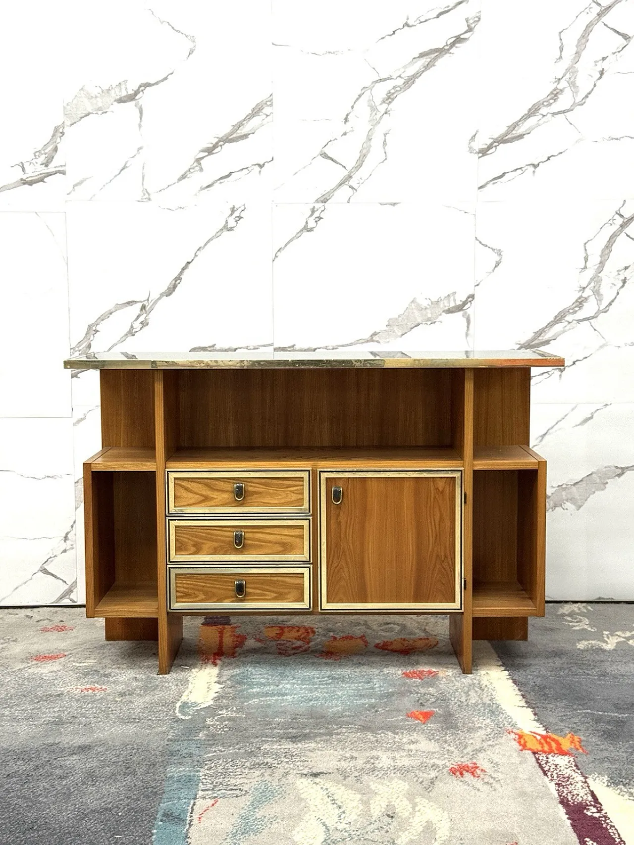 Scandinavian-style console table with mirror, 1970s 2