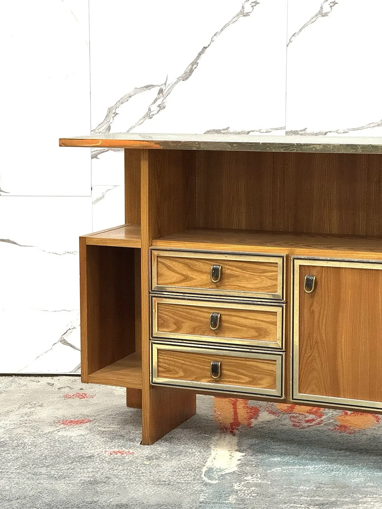 Scandinavian-style console table with mirror, 1970s 3