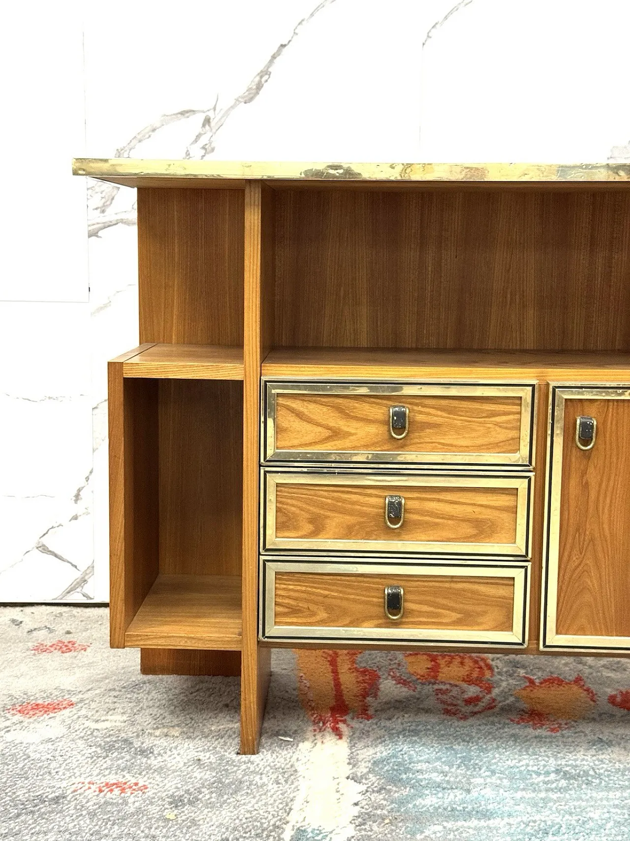 Scandinavian-style console table with mirror, 1970s 6