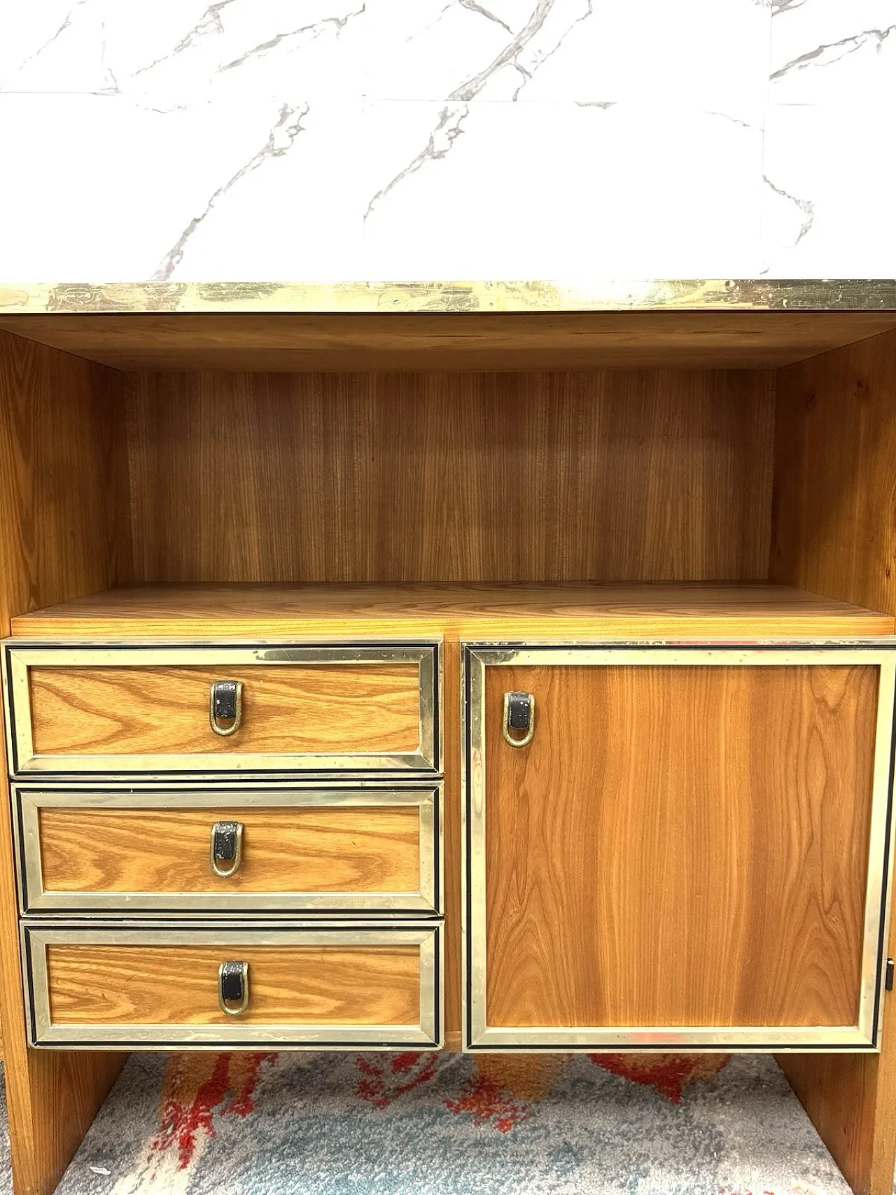 Scandinavian-style console table with mirror, 1970s 10