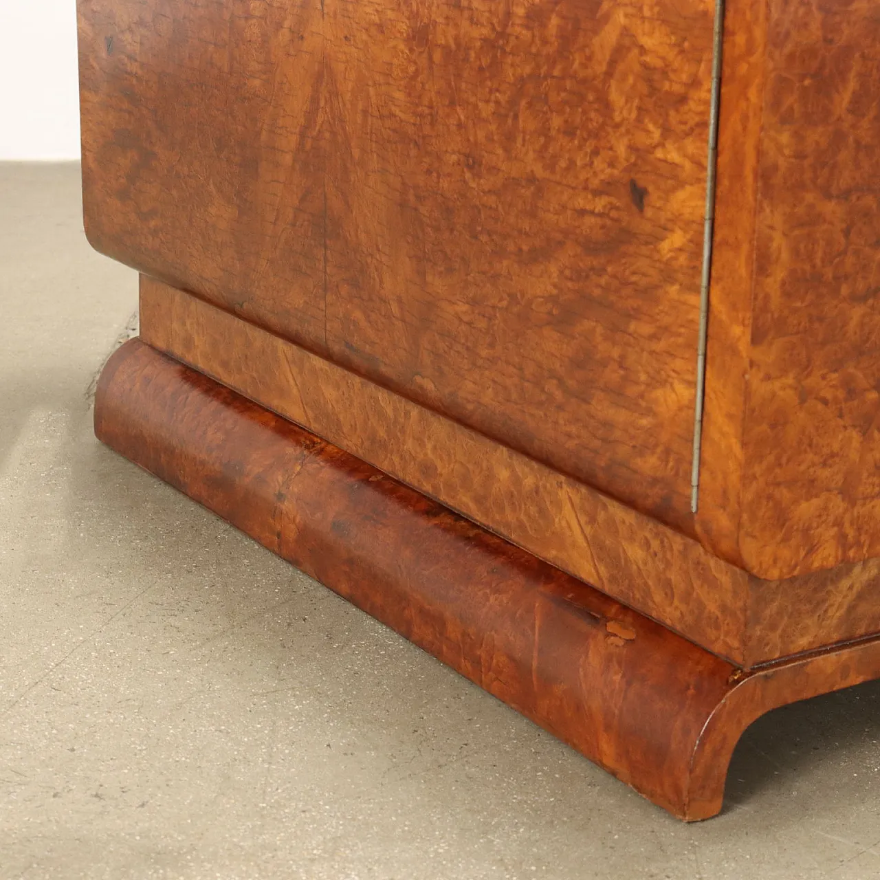 Decò Desk in walnut burl veneer metal, 1930s 7