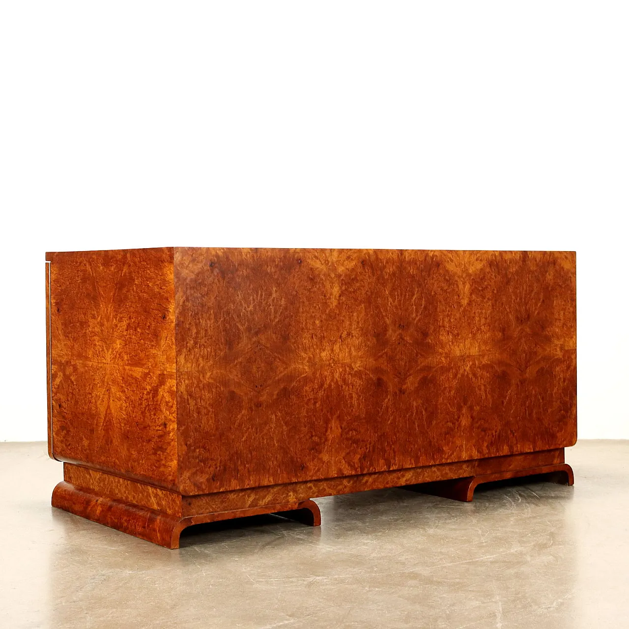 Decò Desk in walnut burl veneer metal, 1930s 8