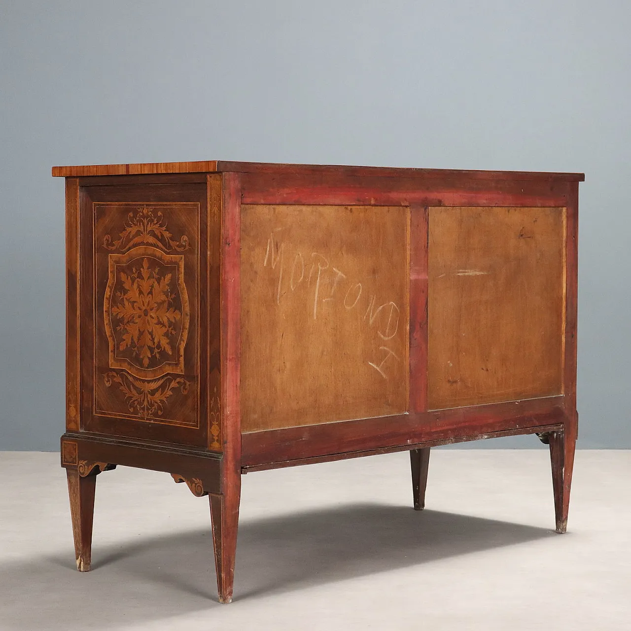 Neoclassical chest of drawers with 3 drawers, 20th century 10