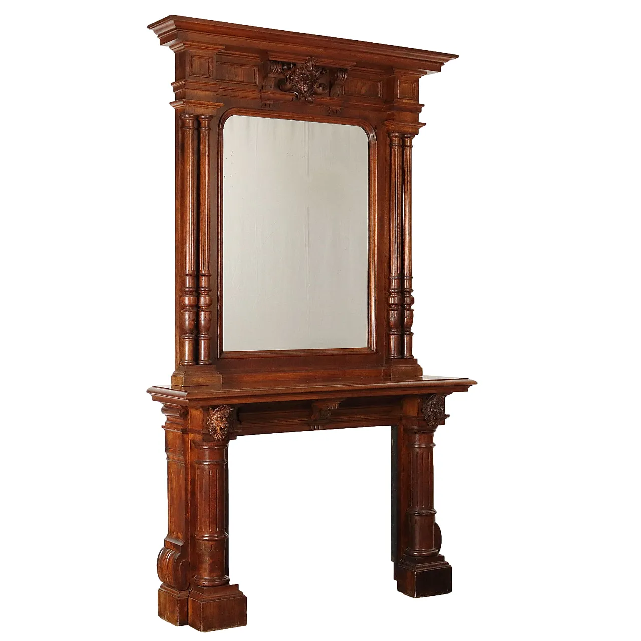 Fireplace with mantelpiece neo-Renaissance style, 19th century 1