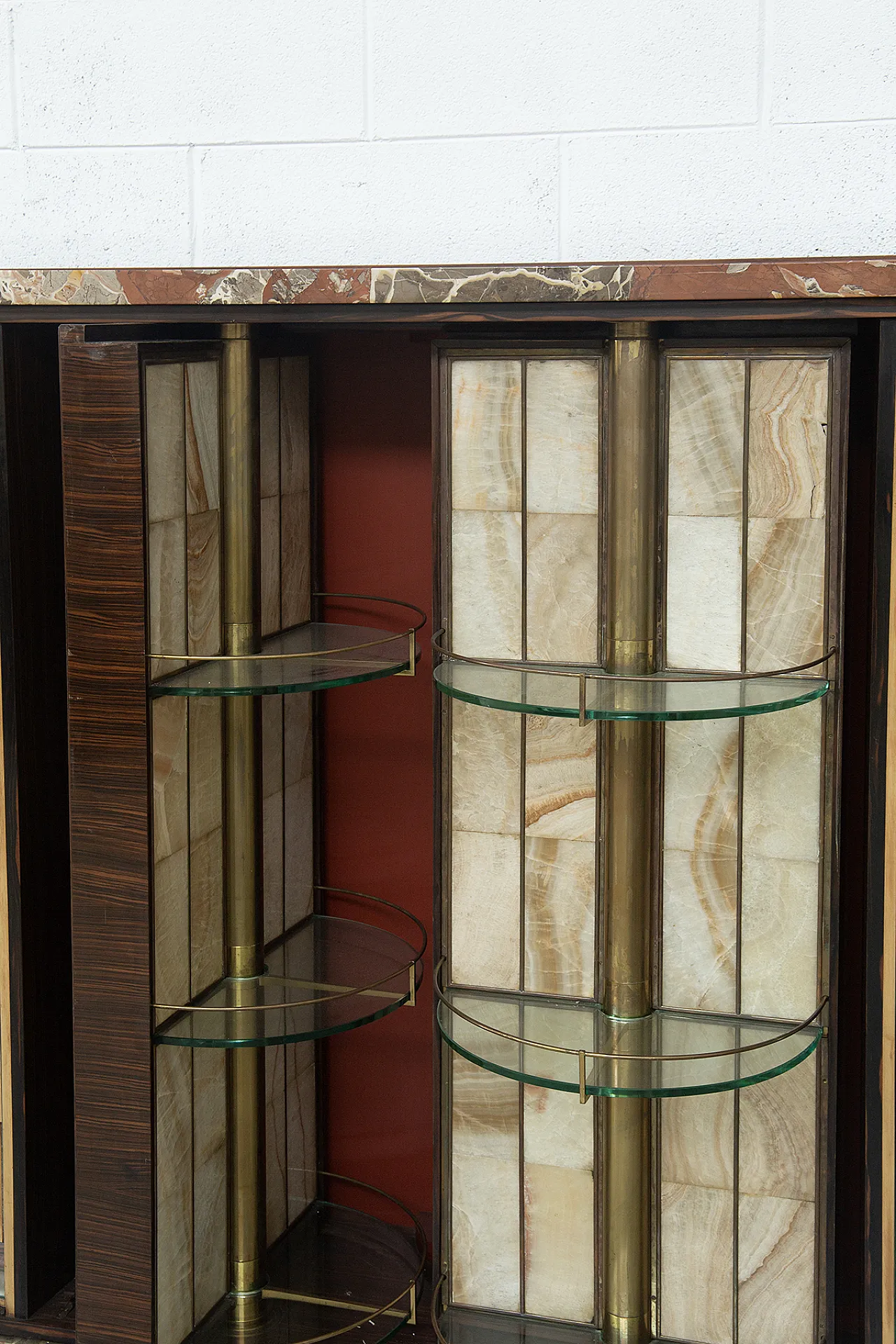 Mobile bar in stile Art Déco cinese con marmi, anni '30 10