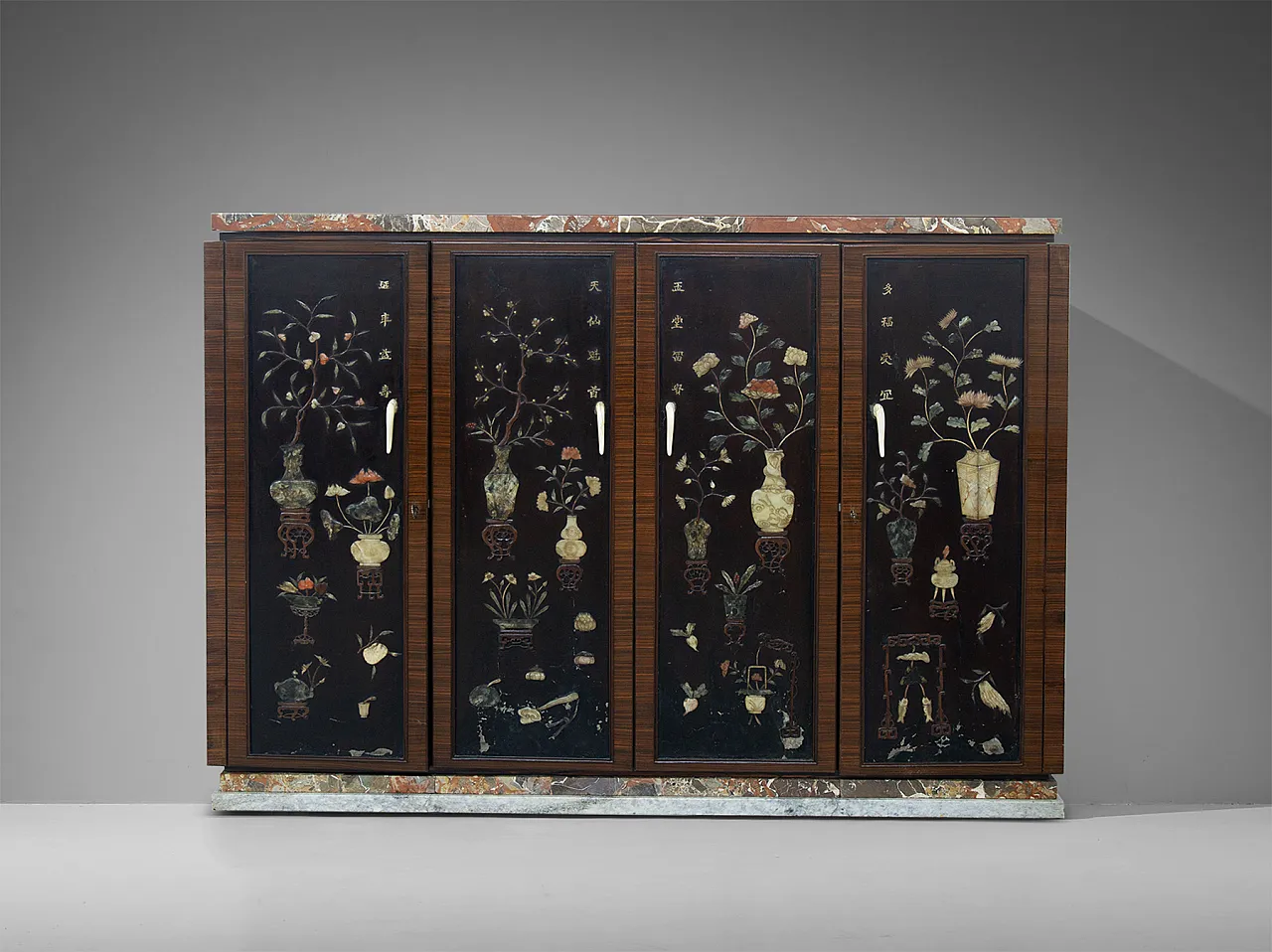 Mobile bar in stile Art Déco cinese con marmi, anni '30 13