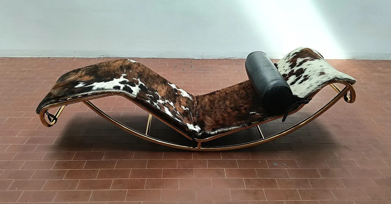 Chaise longue in metallo e pelle di Pierre Cardin, anni '80 43