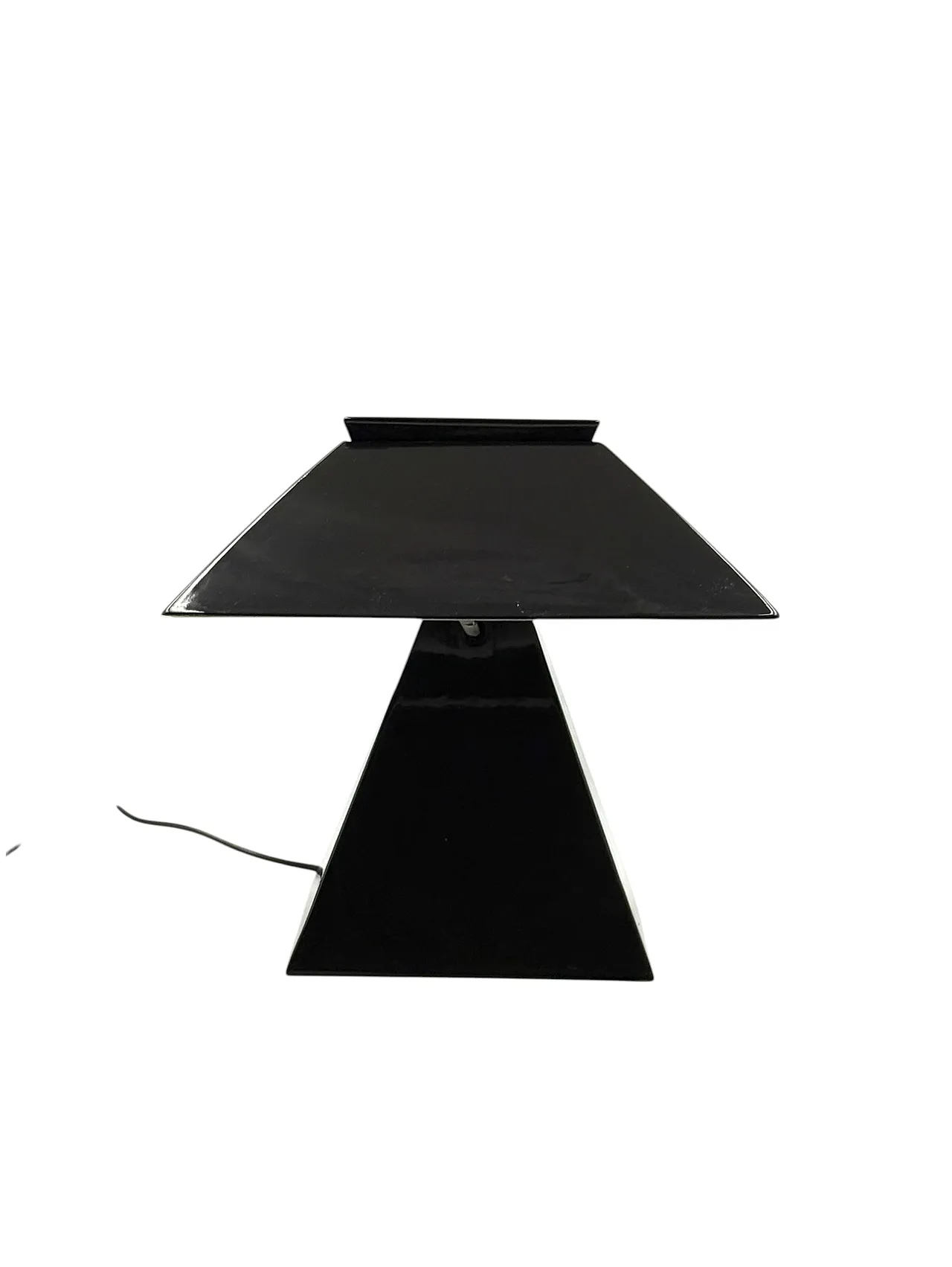 SPACE AGE black ceramic table lamp, Italy 70s 1