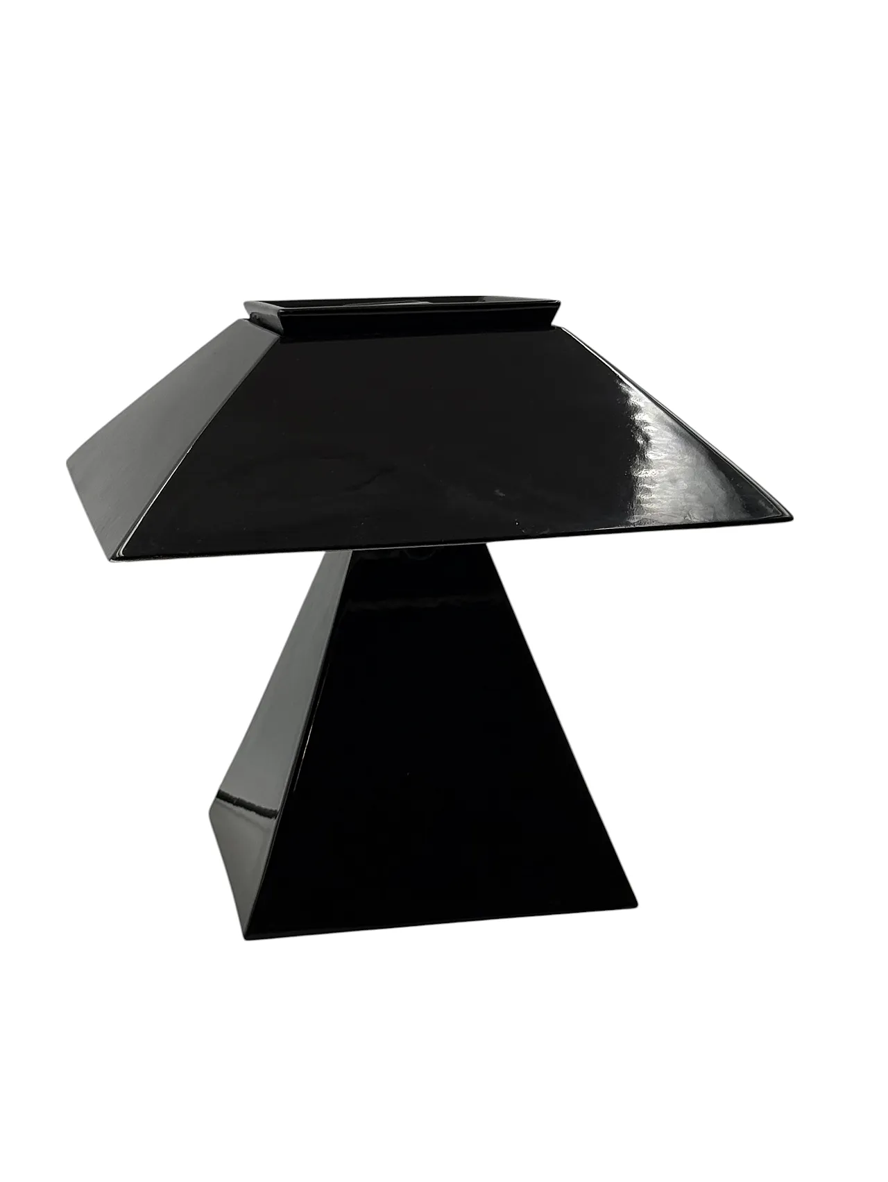 SPACE AGE black ceramic table lamp, Italy 70s 5