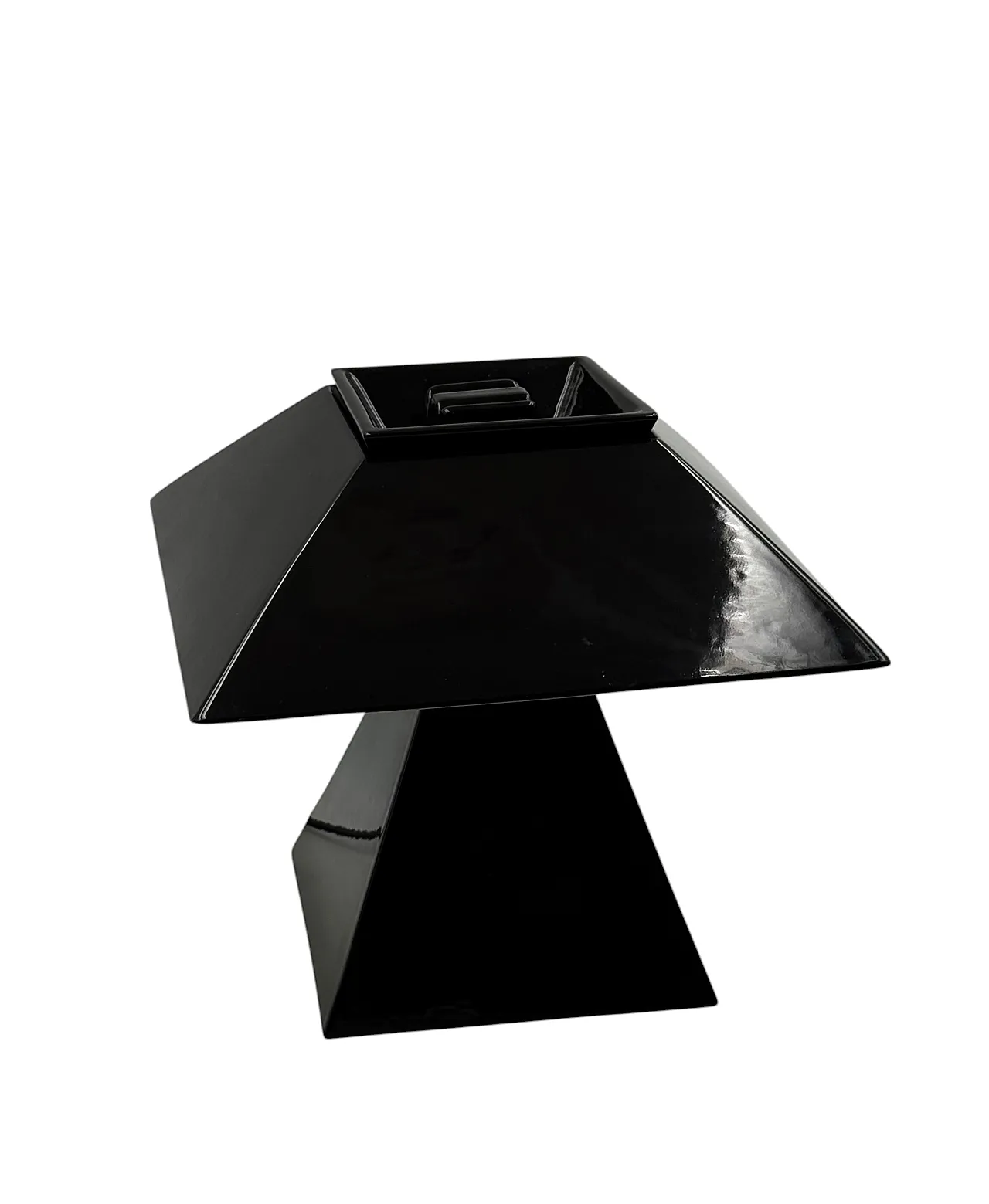 SPACE AGE black ceramic table lamp, Italy 70s 6