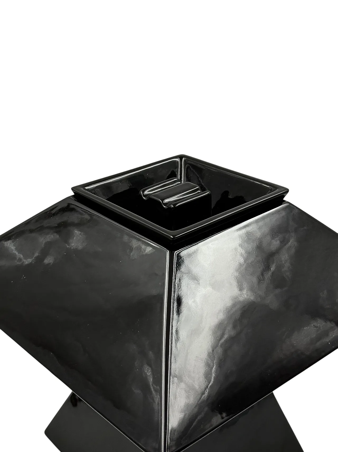 SPACE AGE black ceramic table lamp, Italy 70s 7