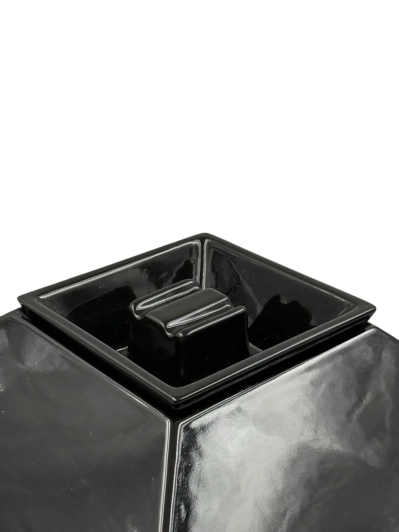 SPACE AGE black ceramic table lamp, Italy 70s 8