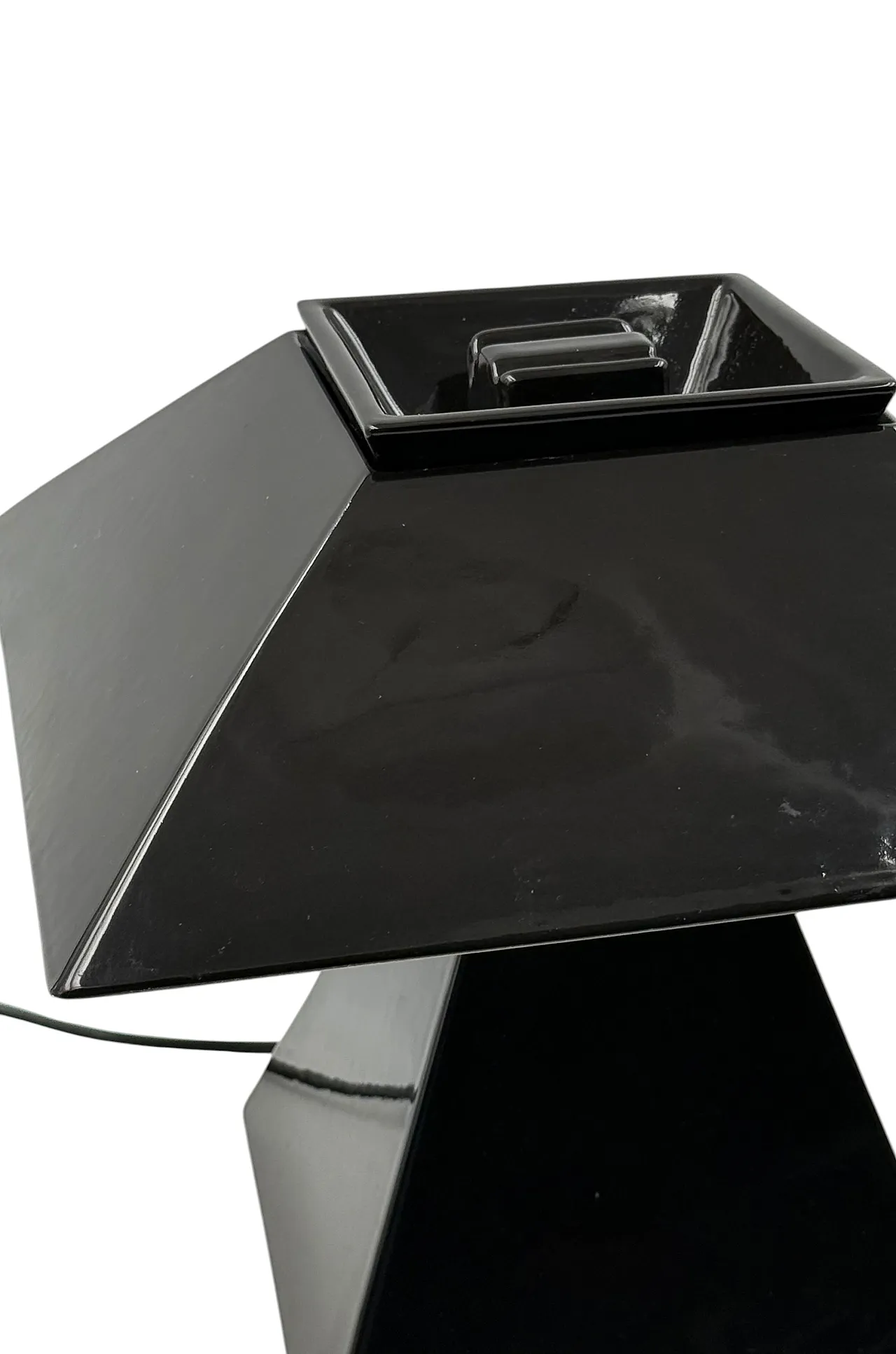 SPACE AGE black ceramic table lamp, Italy 70s 14