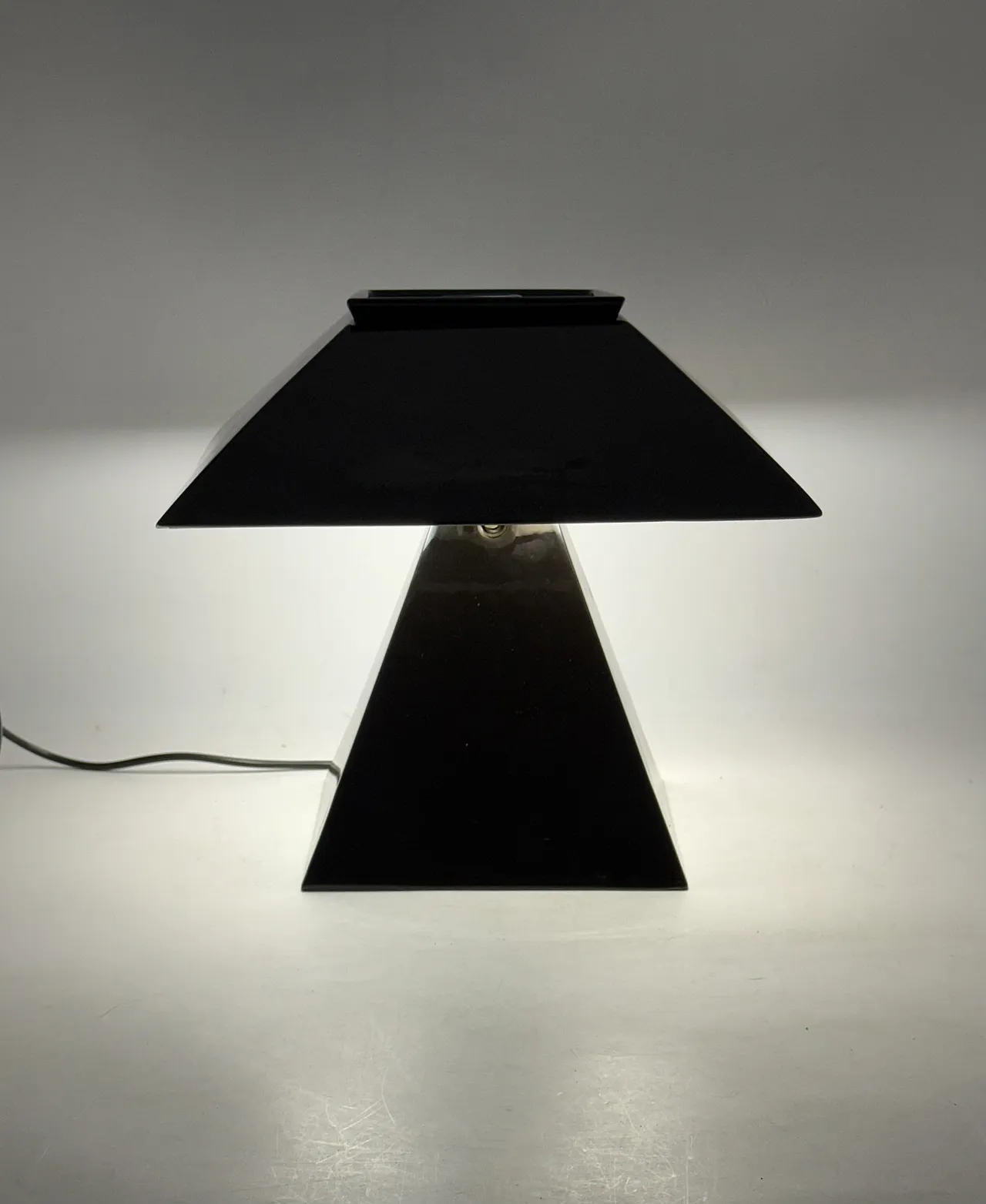 SPACE AGE black ceramic table lamp, Italy 70s 15