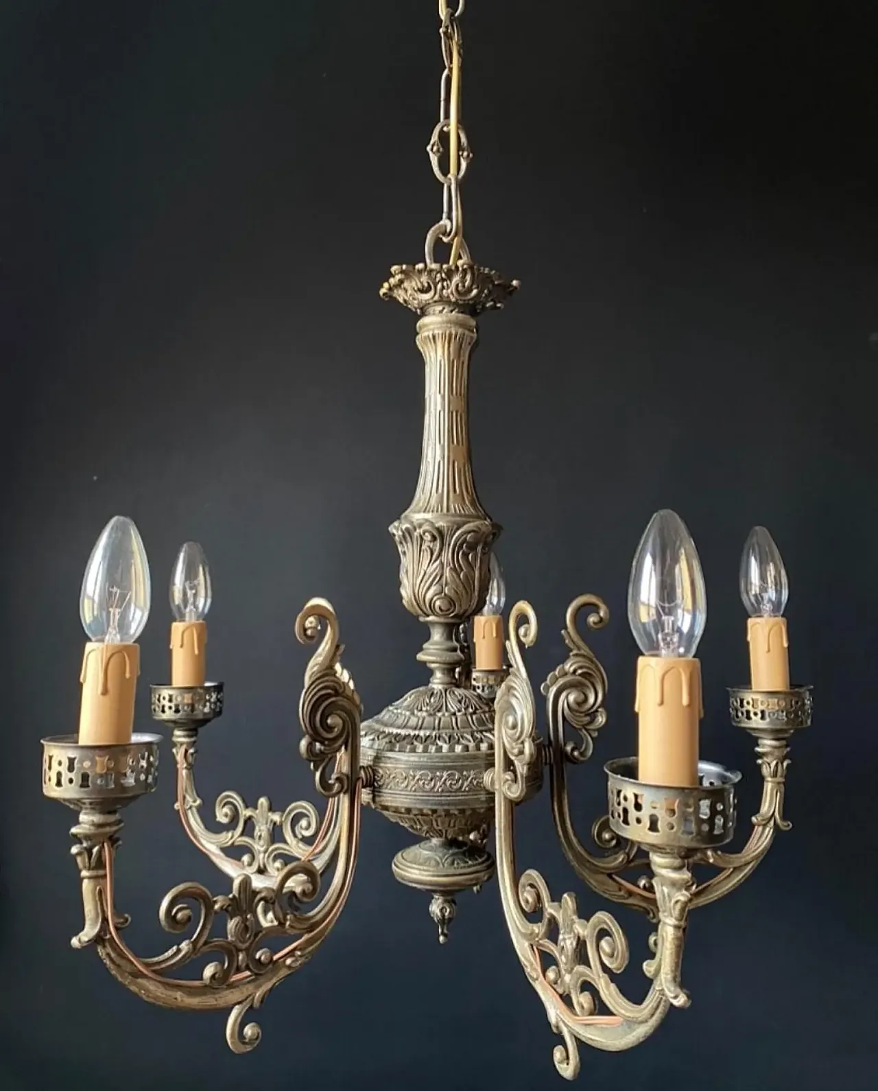 Bronze chandelier, 1960s 1