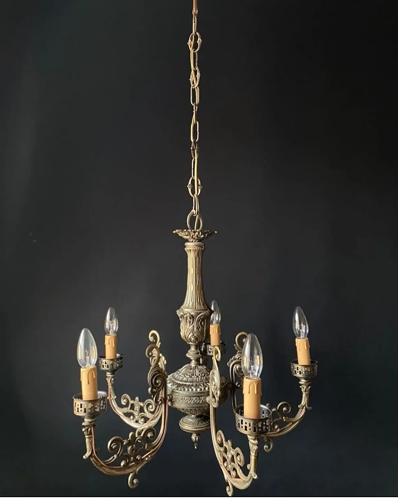 Bronze chandelier, 1960s 2
