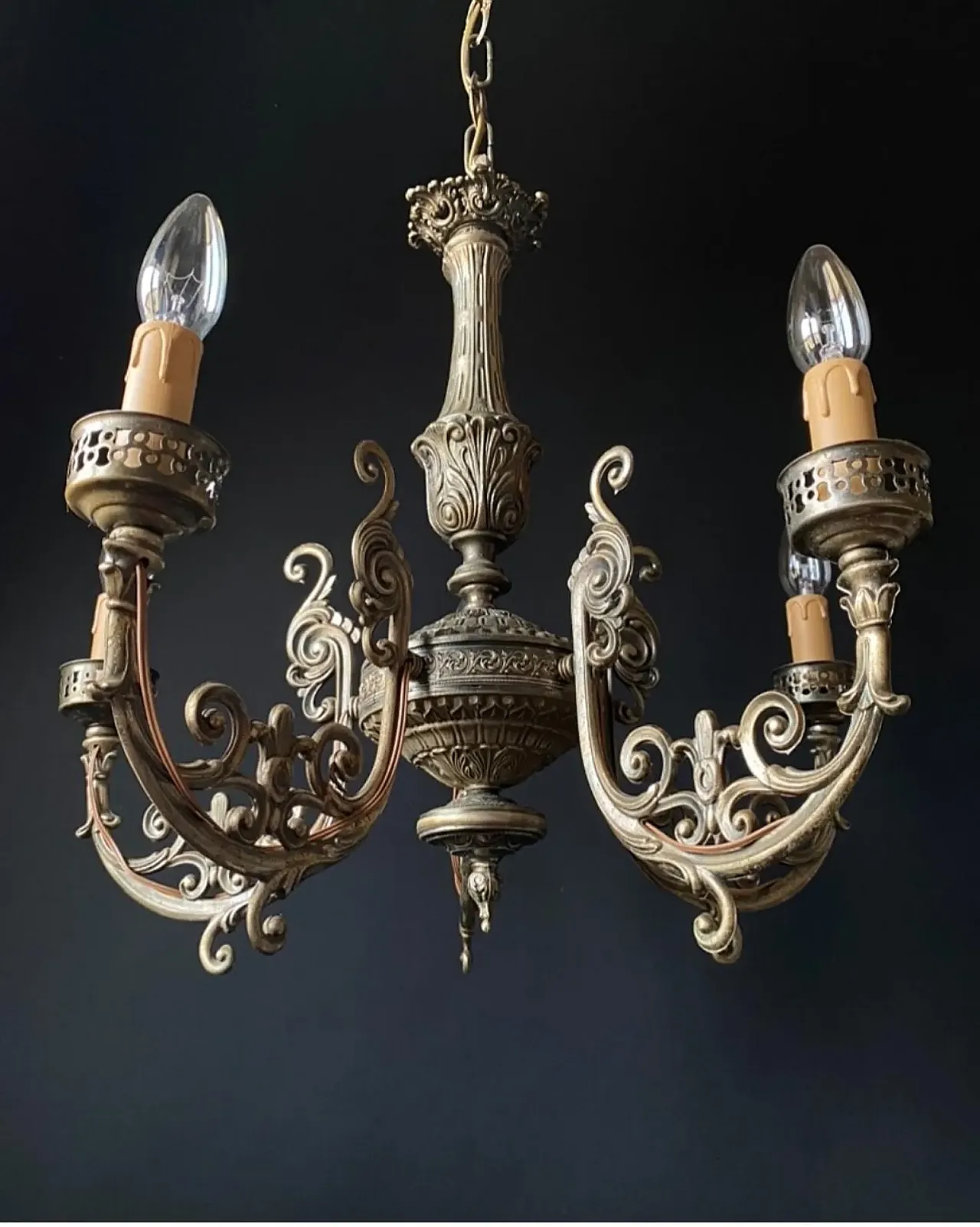 Bronze chandelier, 1960s 3
