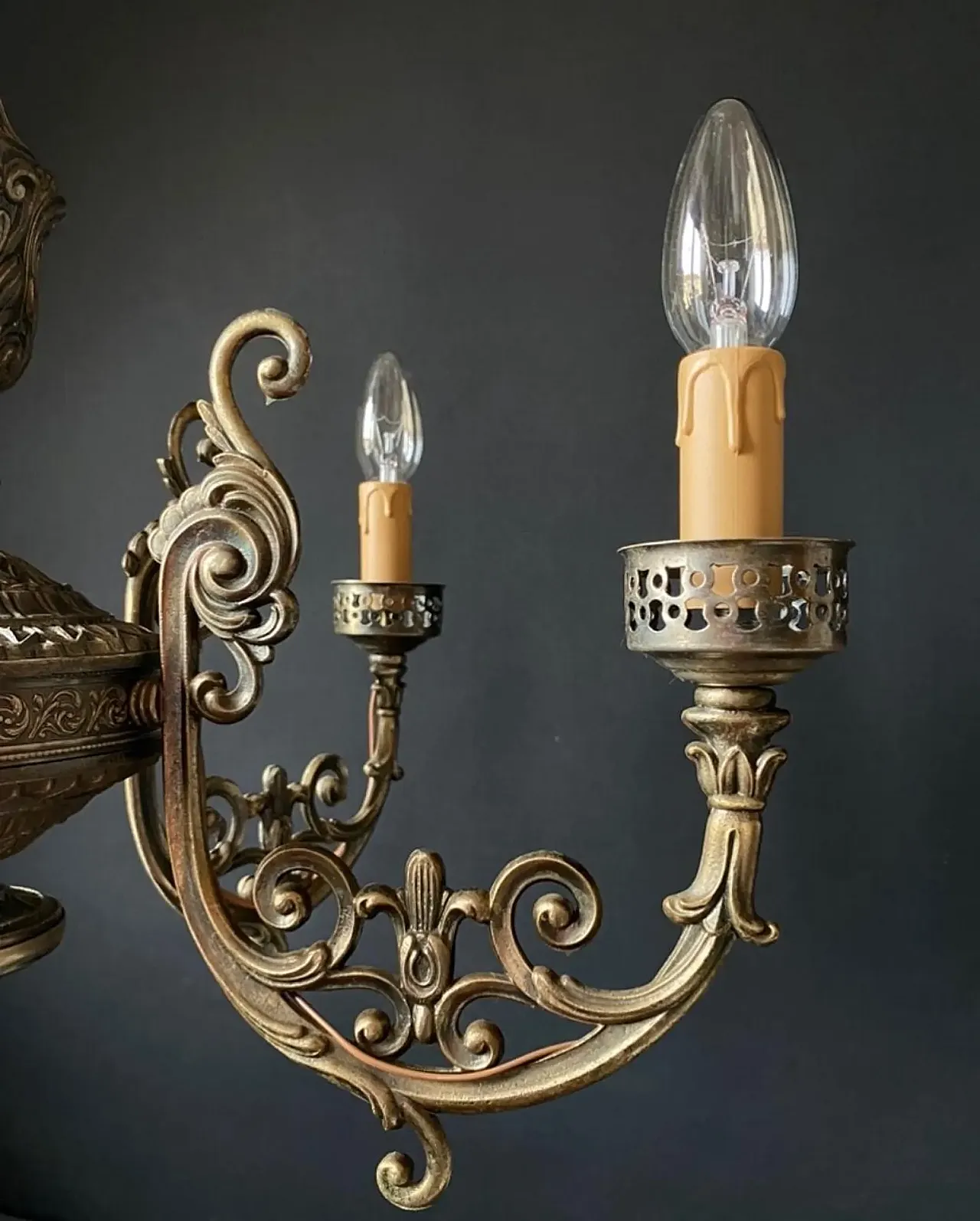 Bronze chandelier, 1960s 5