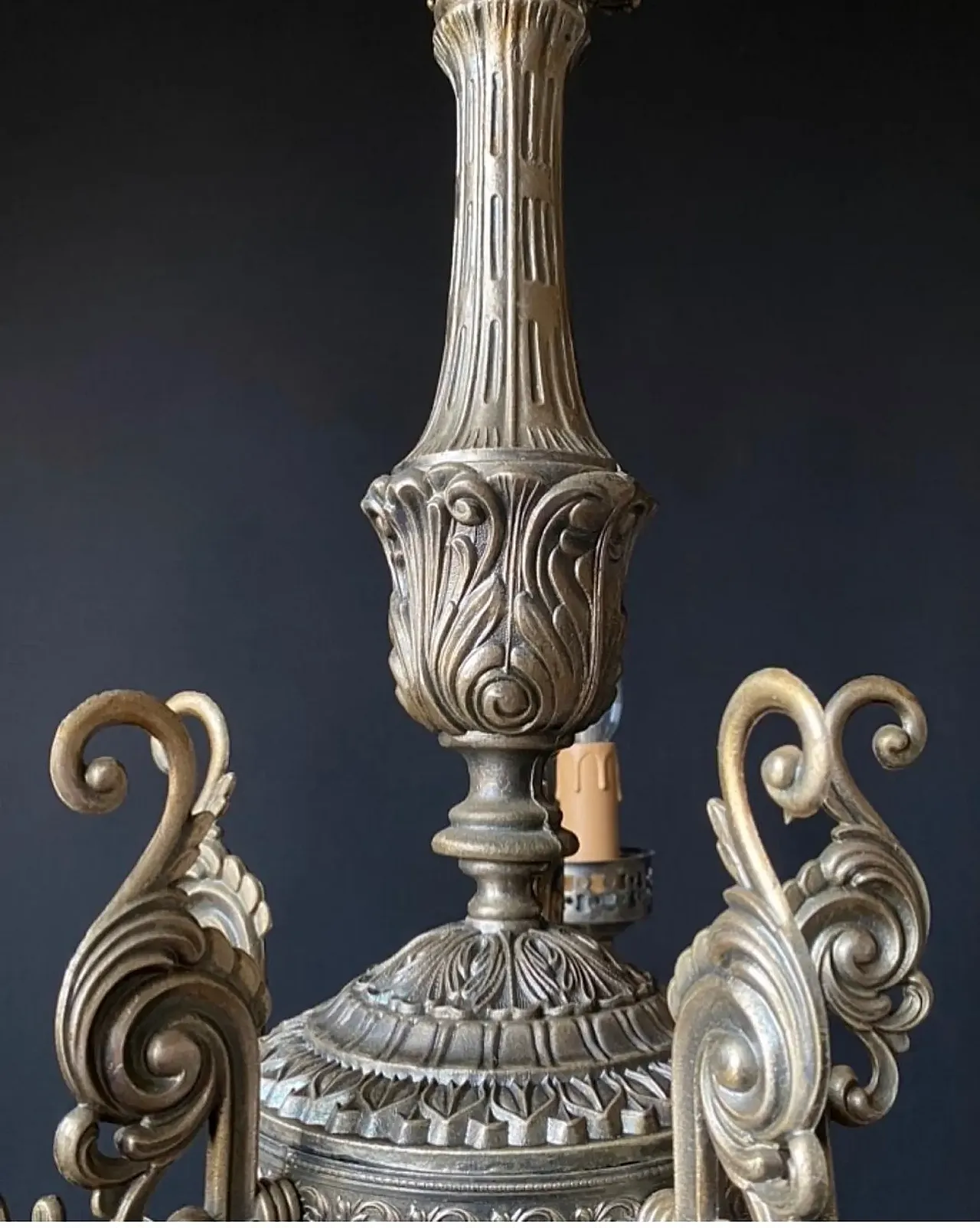 Bronze chandelier, 1960s 6