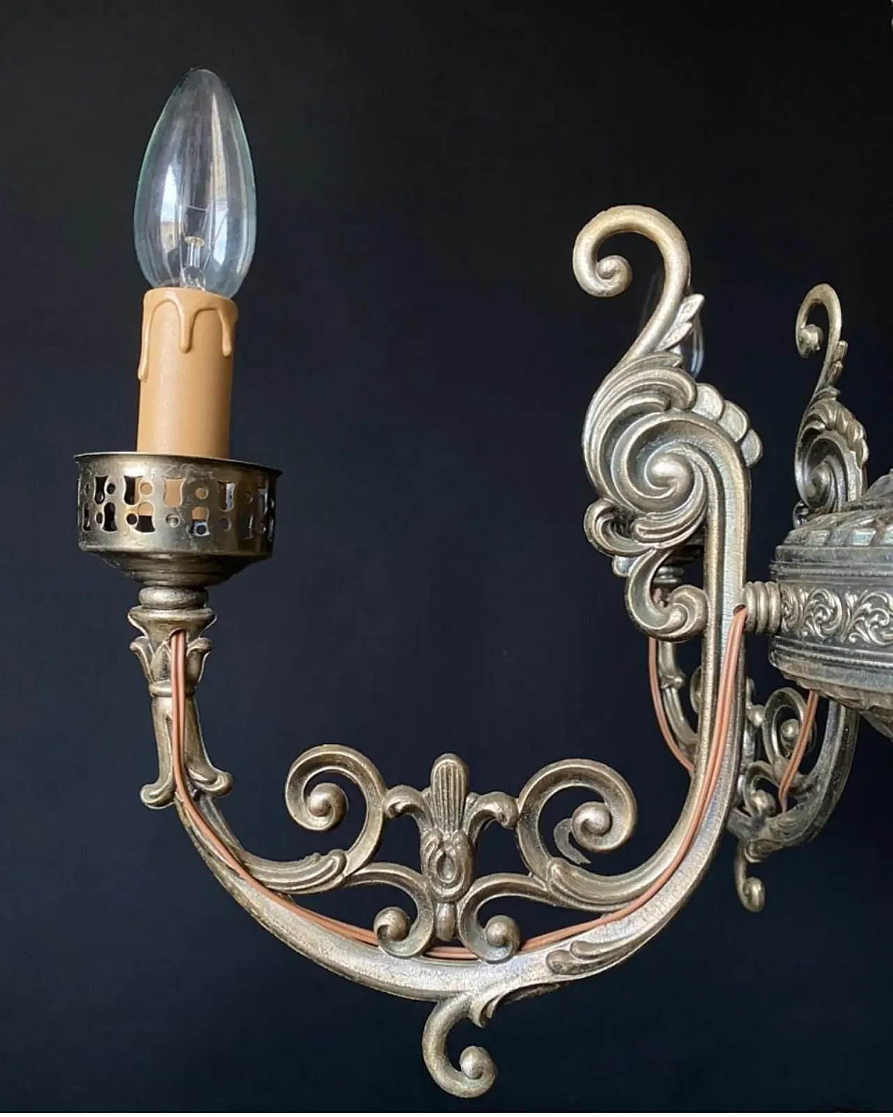 Bronze chandelier, 1960s 8