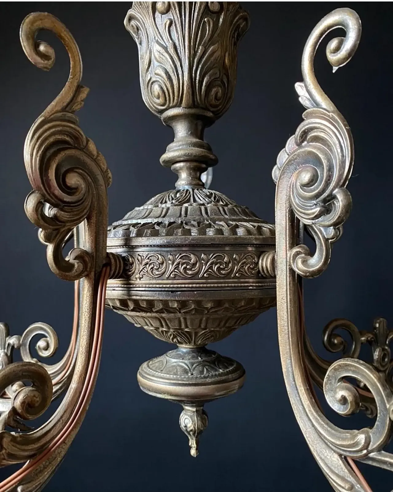 Bronze chandelier, 1960s 9