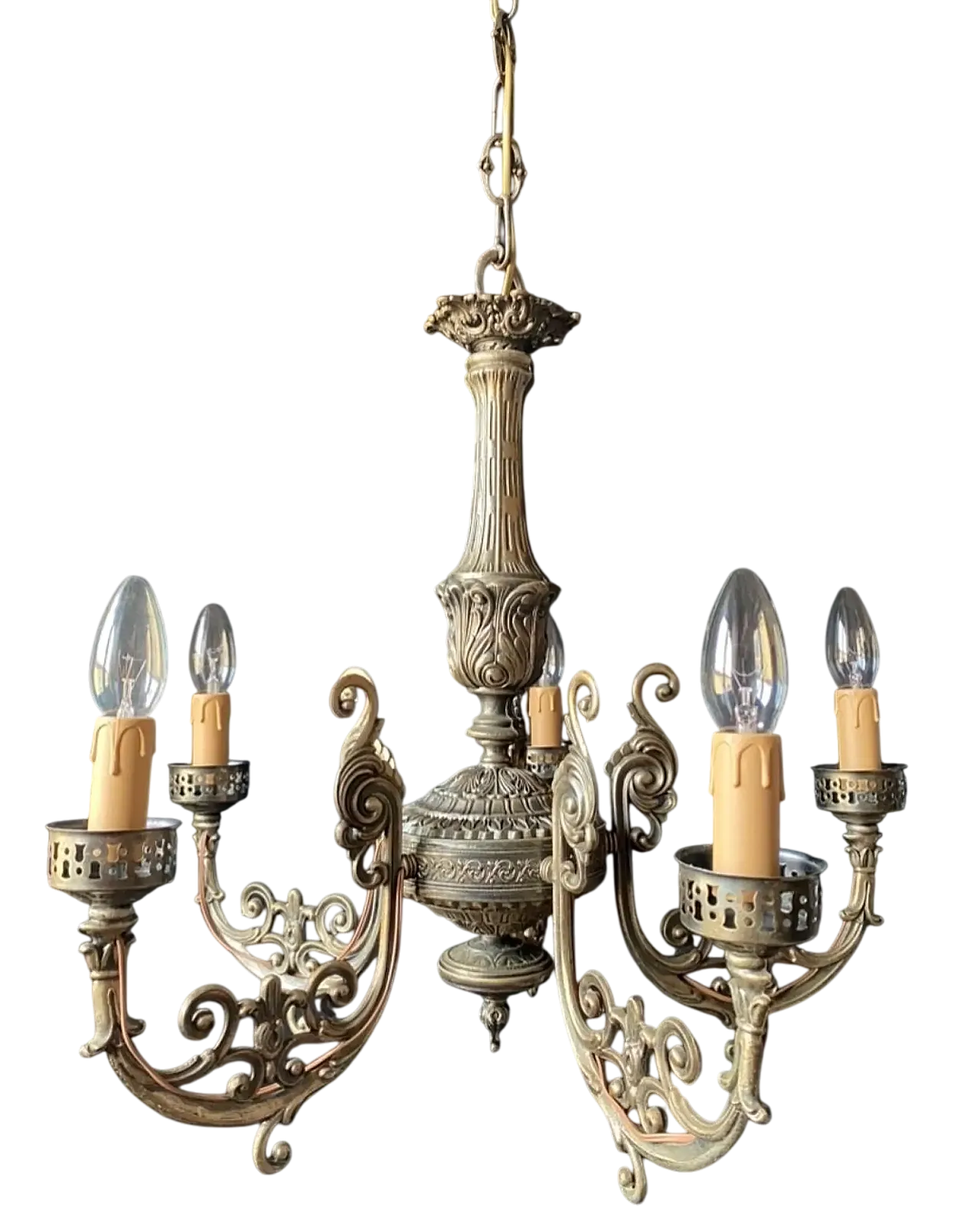 Bronze chandelier, 1960s 10